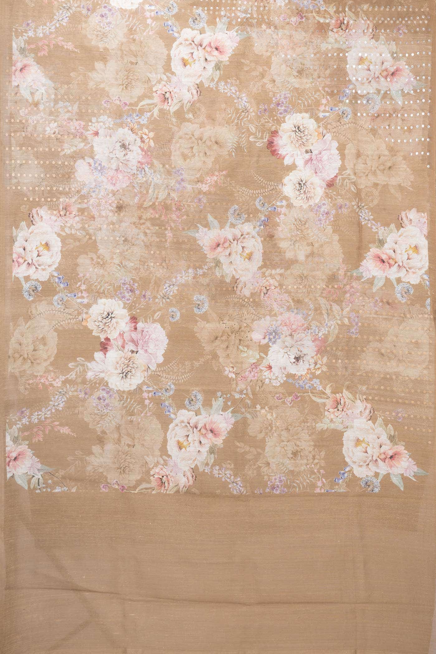 Beige Dual Tone Tussar Silk Saree