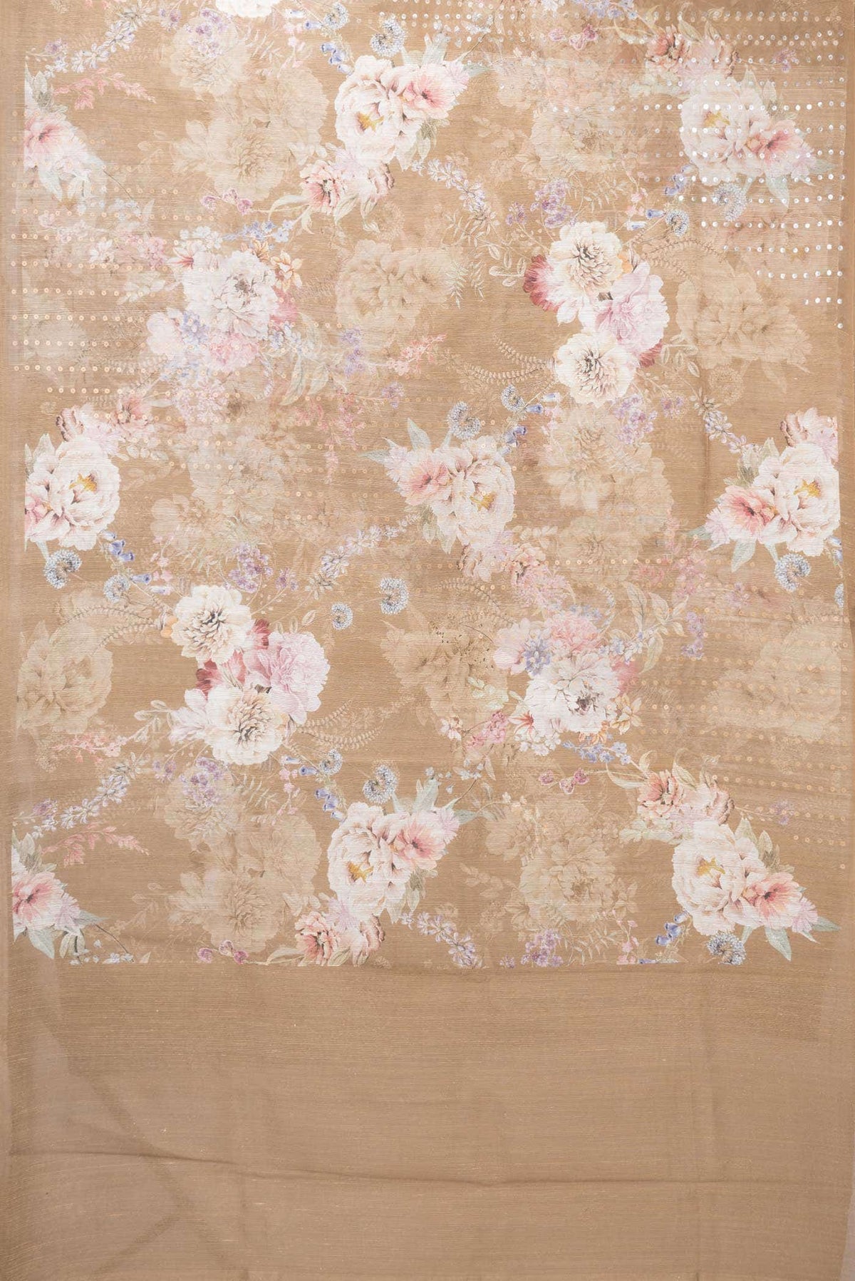 Beige Dual Tone Tussar Silk Saree