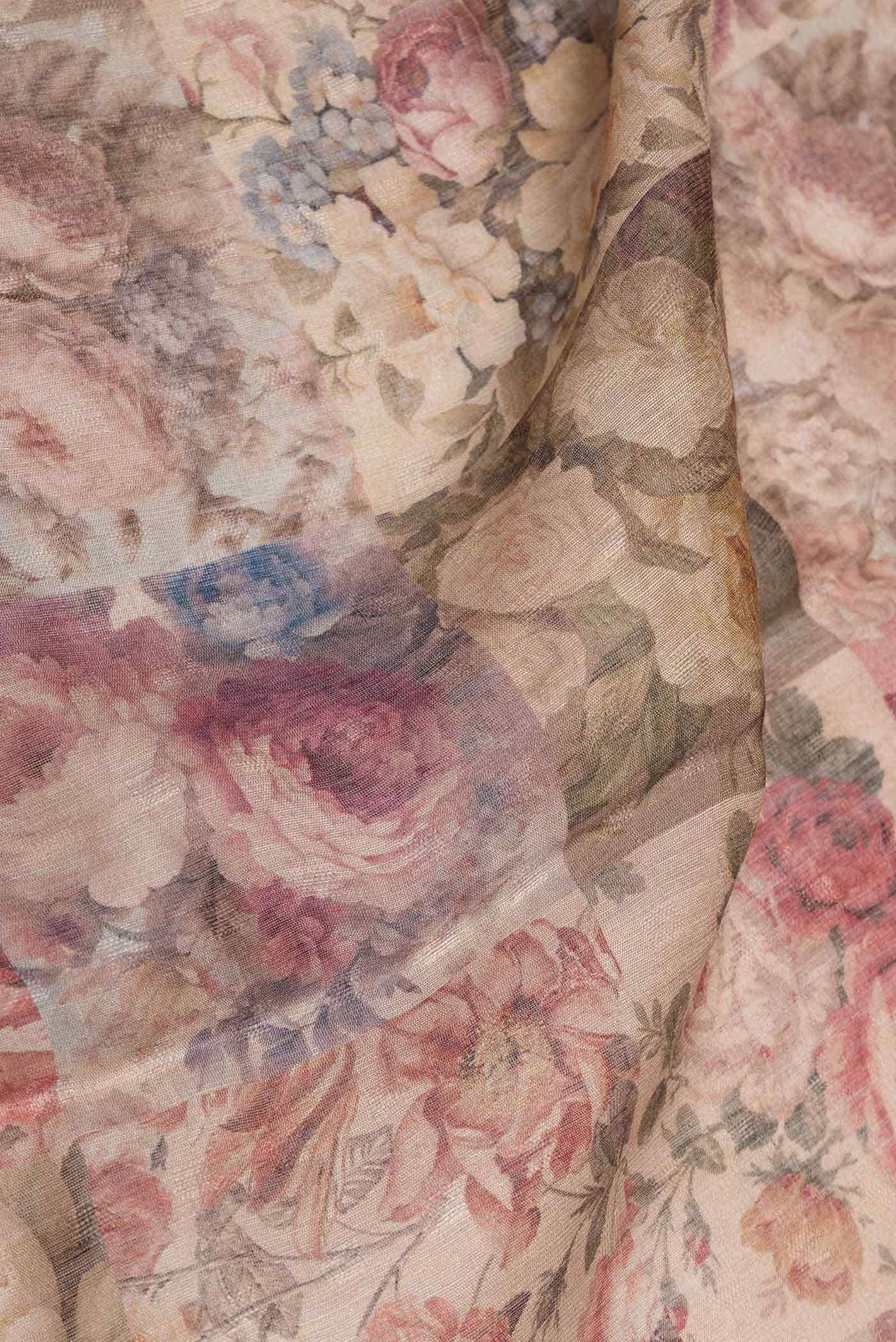 Pink Dual Tone Tussar Silk Saree