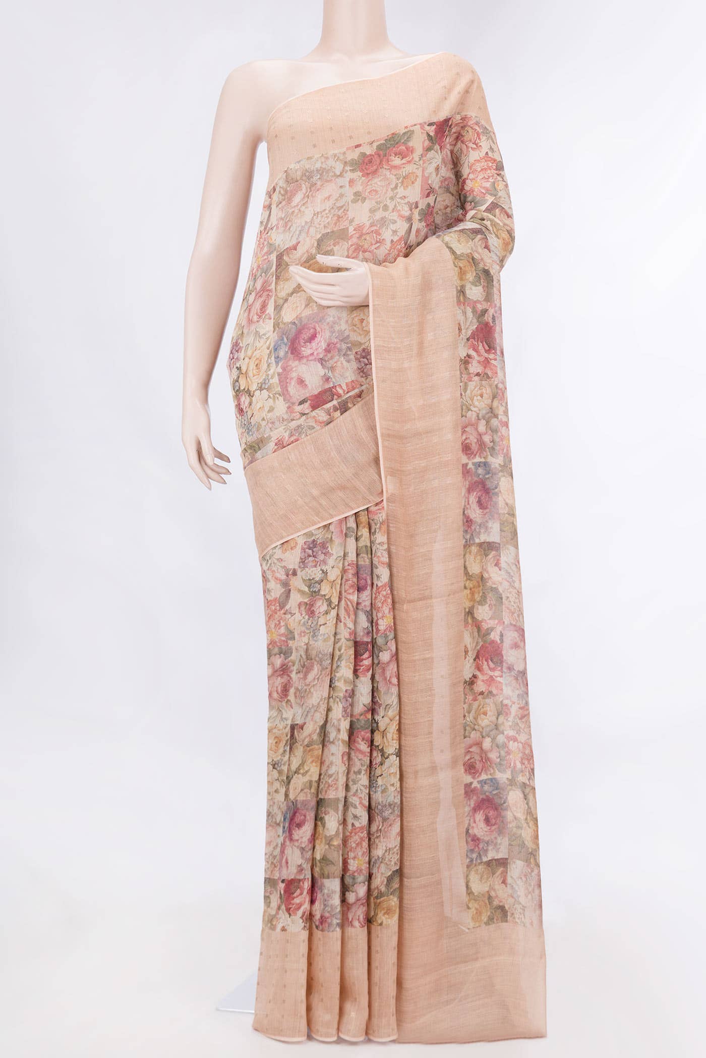Pink Dual Tone Tussar Silk Saree