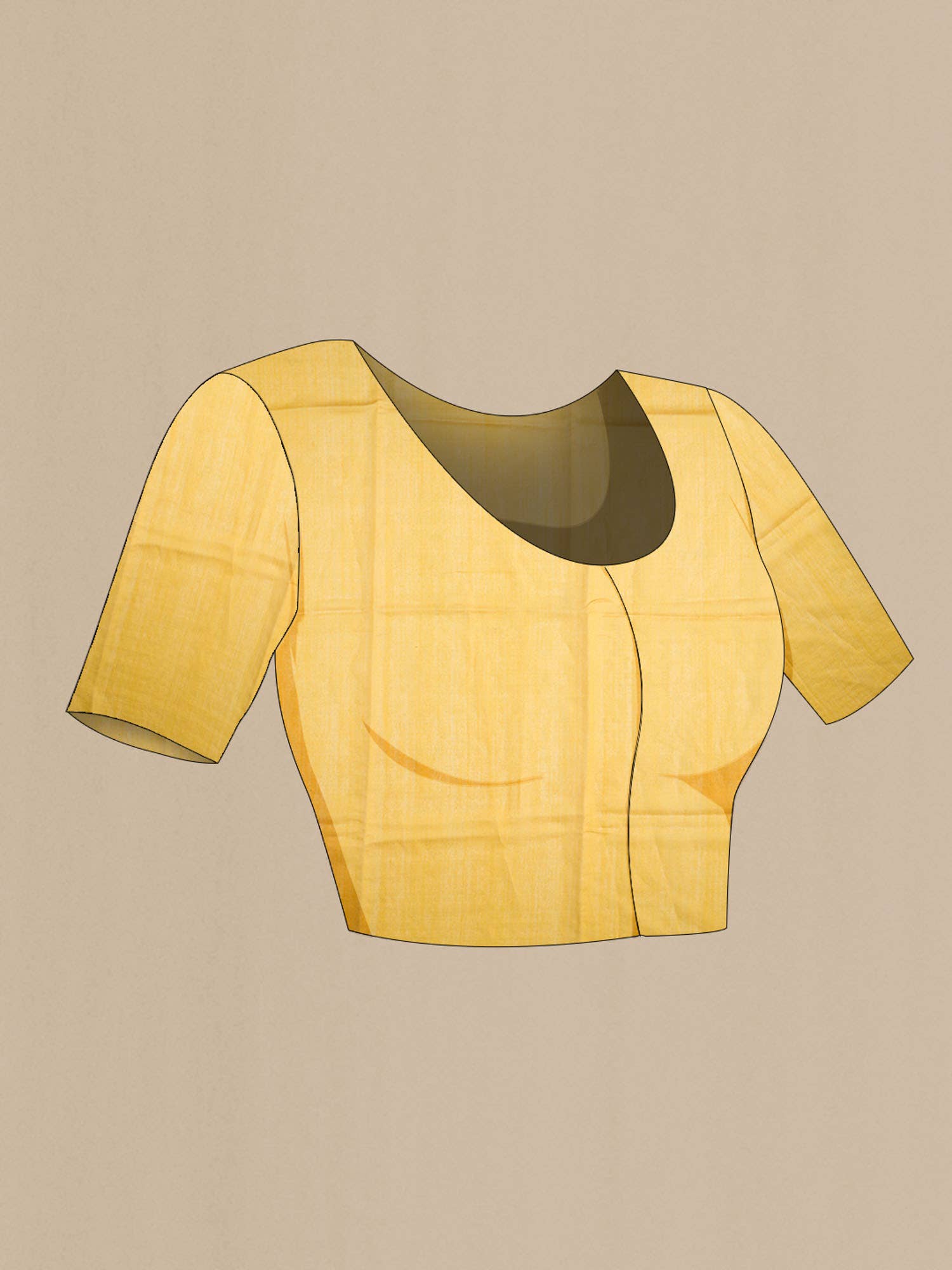 Yellow Bhagalpuri Tussar Silk Saree