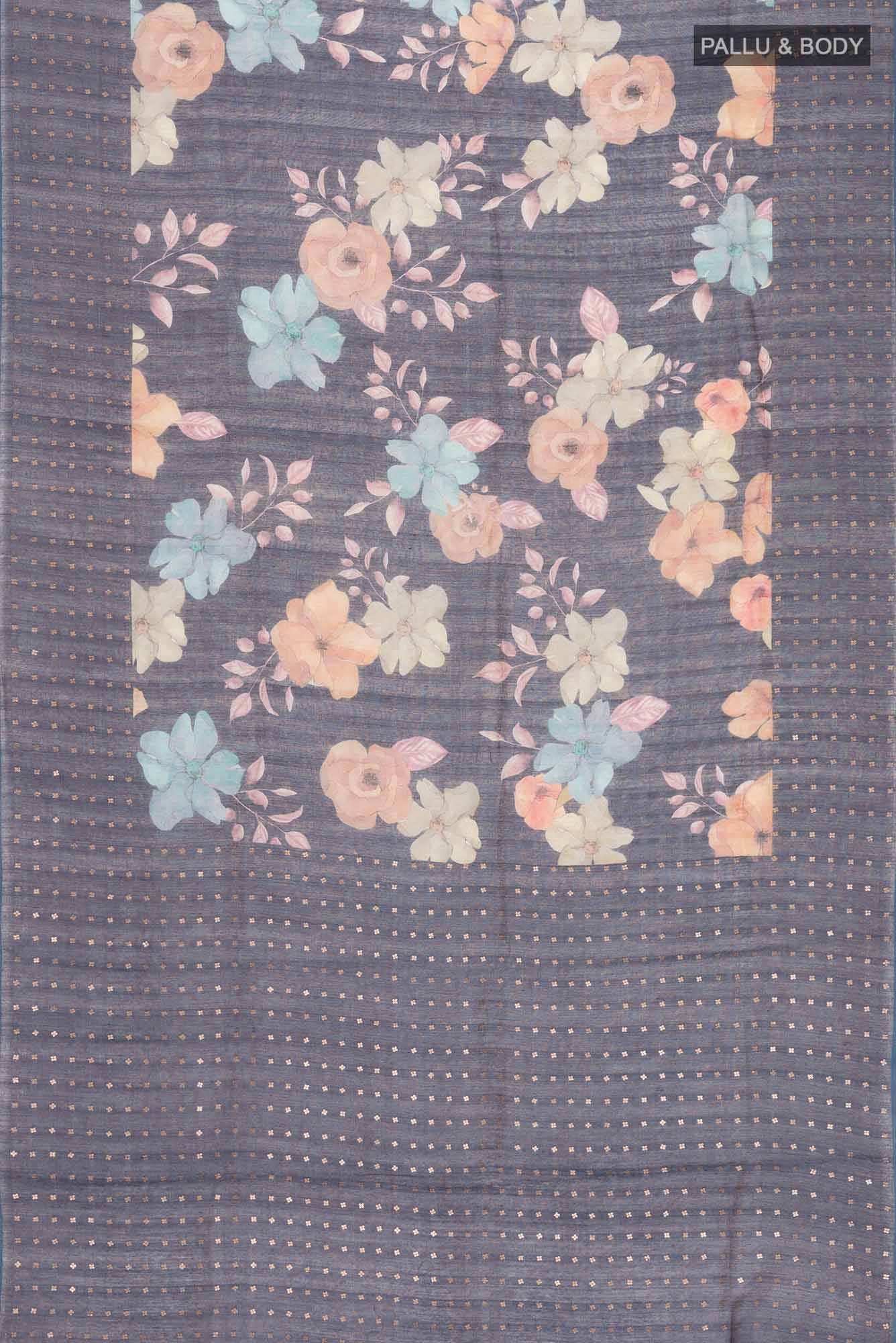 Blue Bhagalpuri Tussar Silk Saree