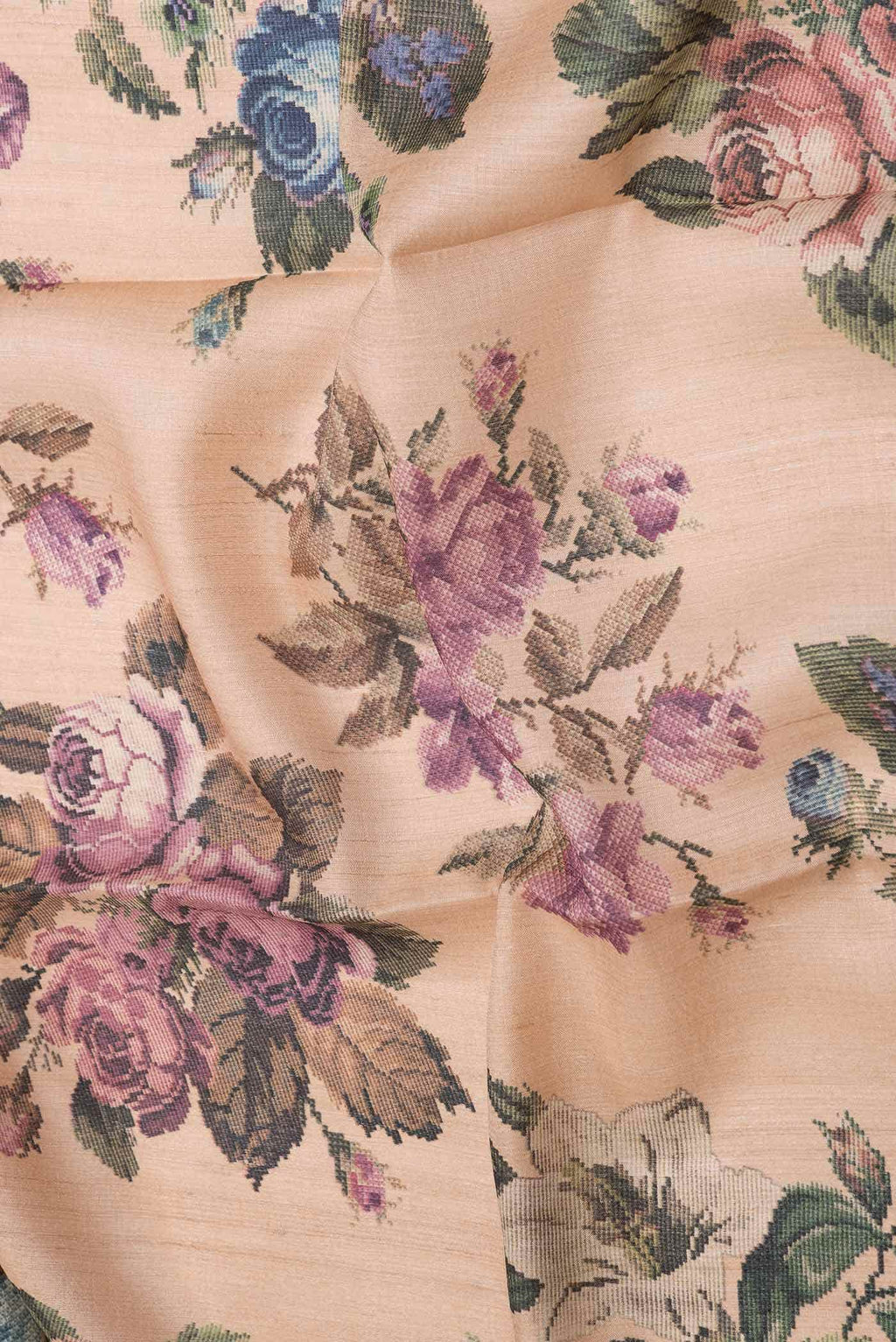 Peach Dual Tone Tussar Silk Saree