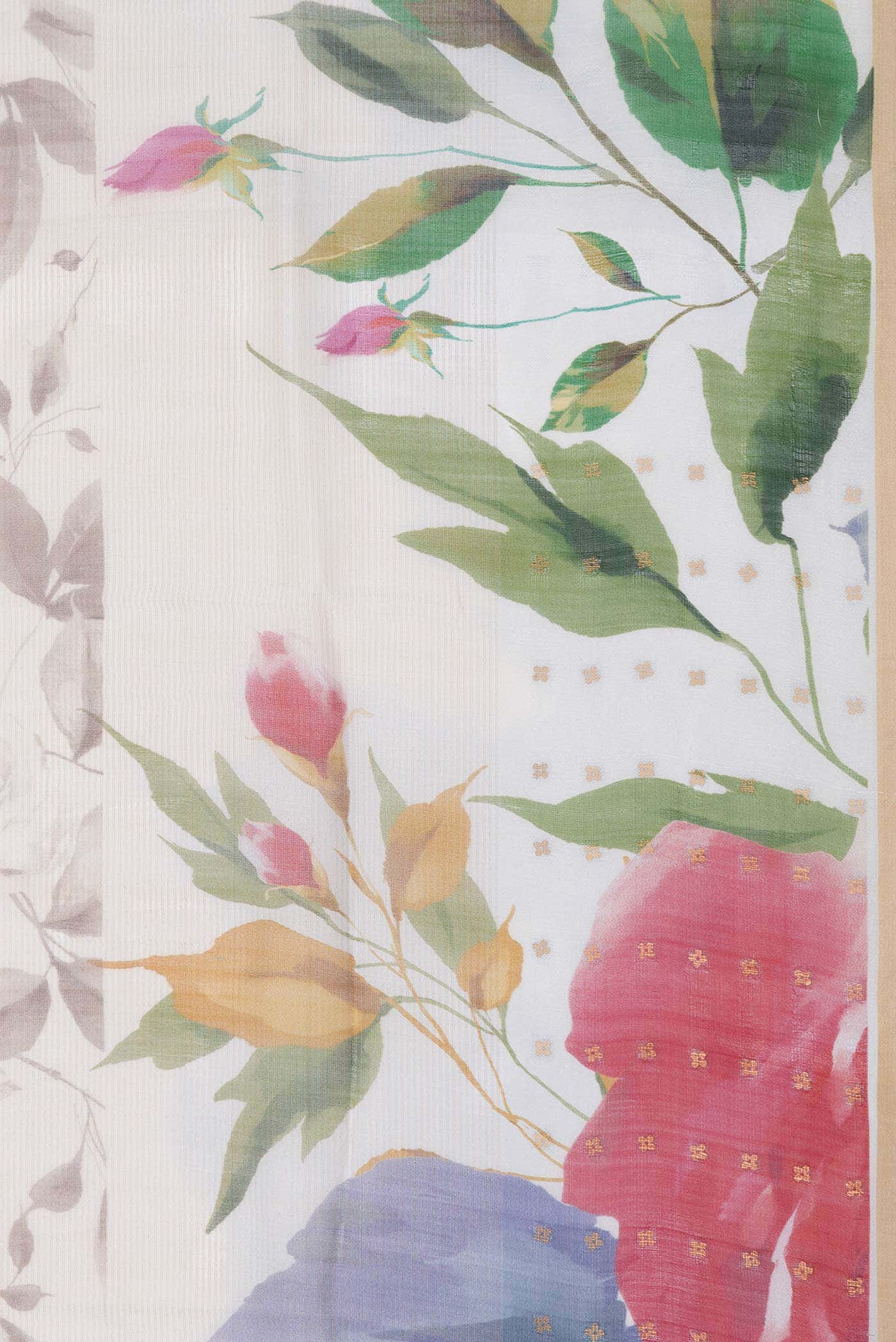 Beige Dual Tone Tussar Silk Saree