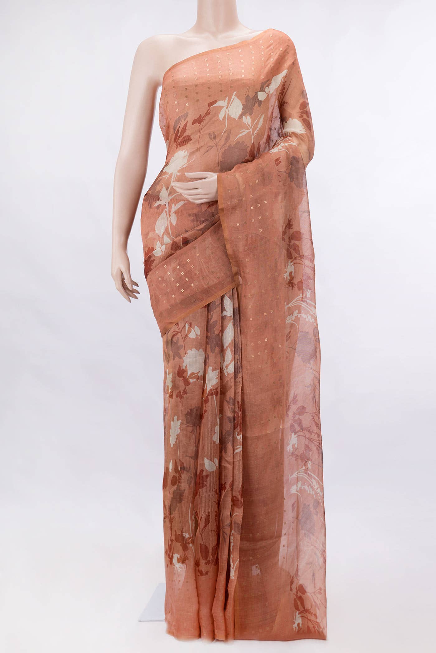 Bronze Dual Tone Tussar Silk Saree