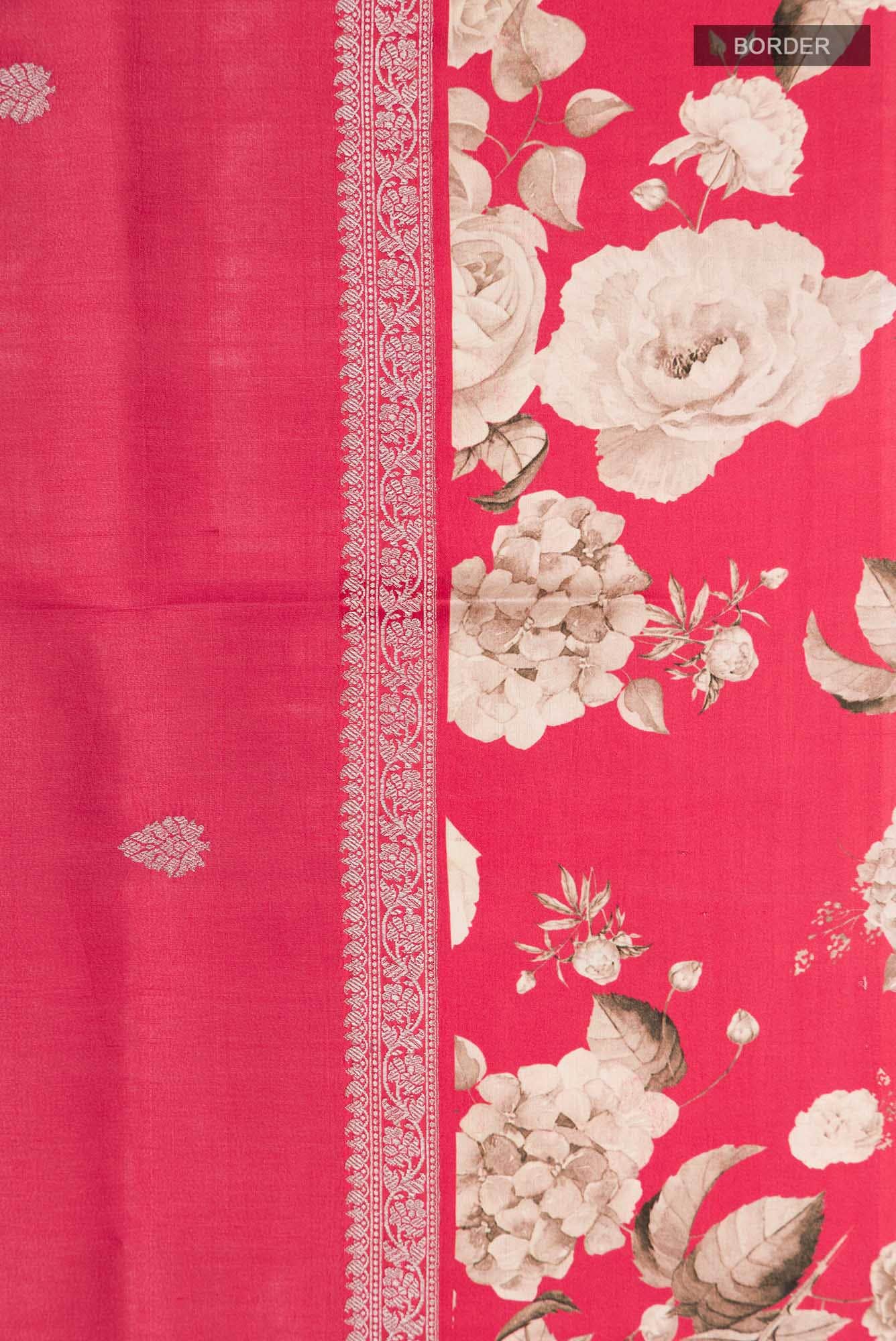 Red Tussar Silk Saree