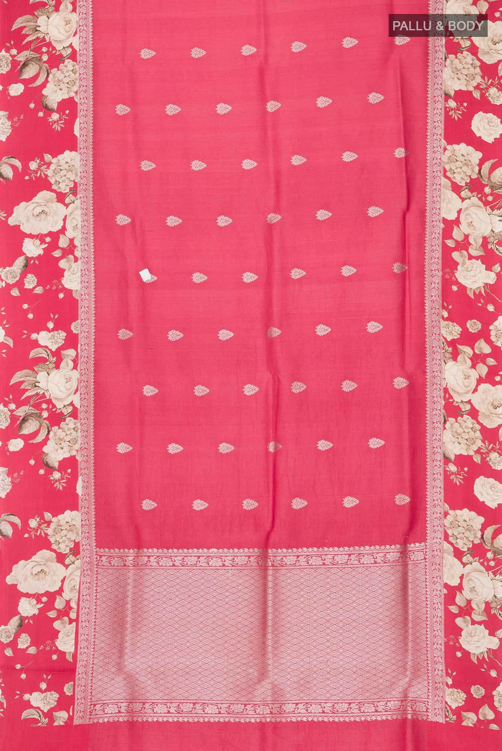 Red Tussar Silk Saree
