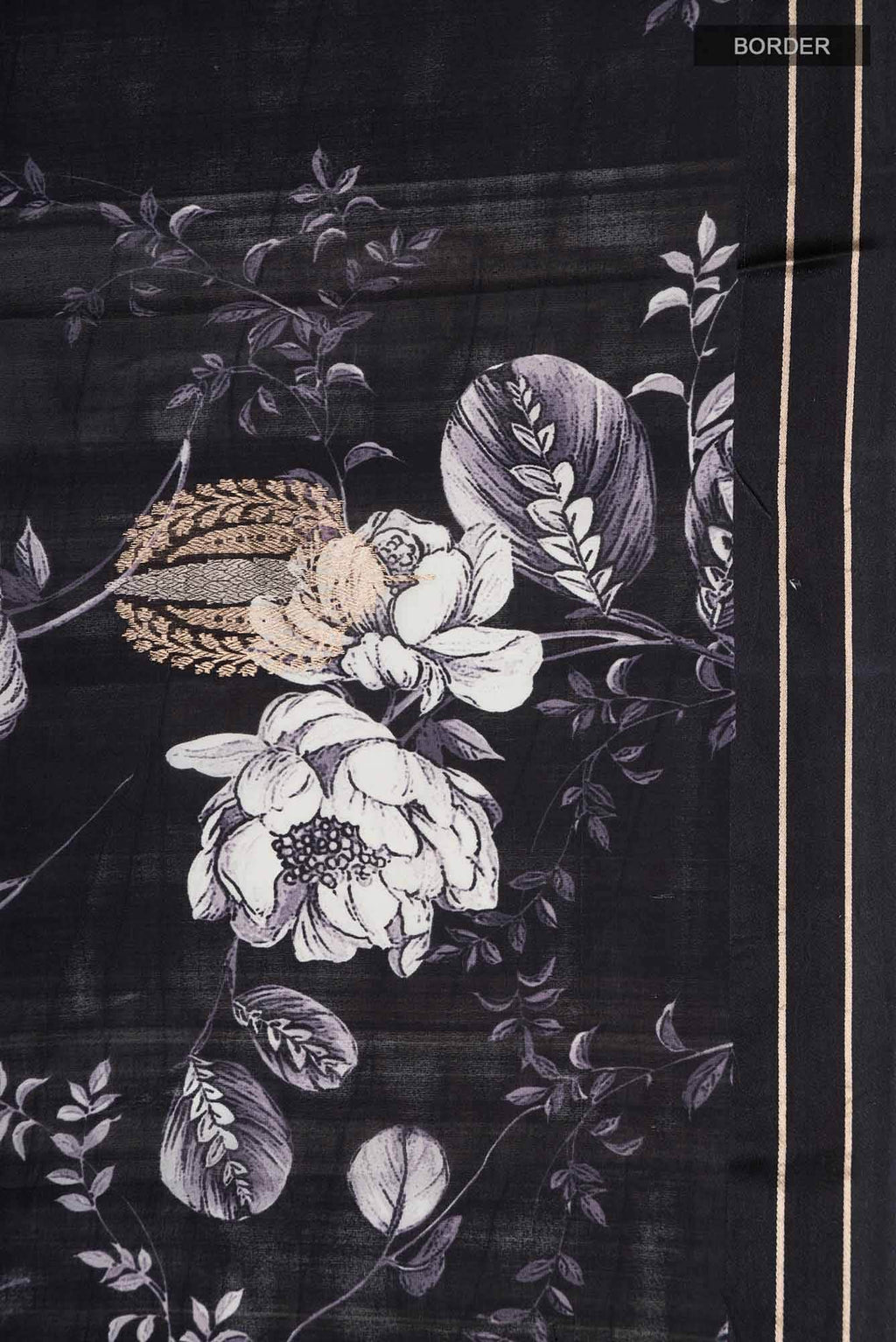 Black Banarasi Raw Silk Saree