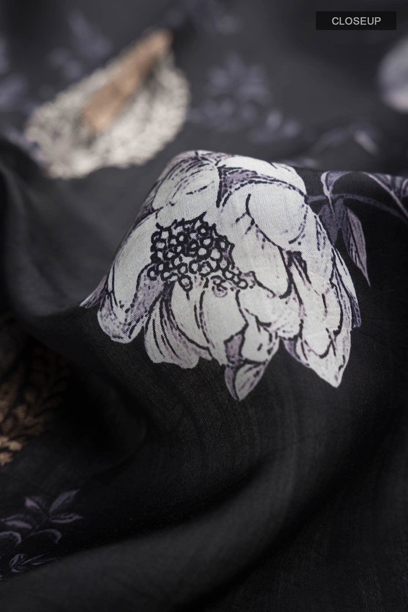 Black Banarasi Raw Silk Saree