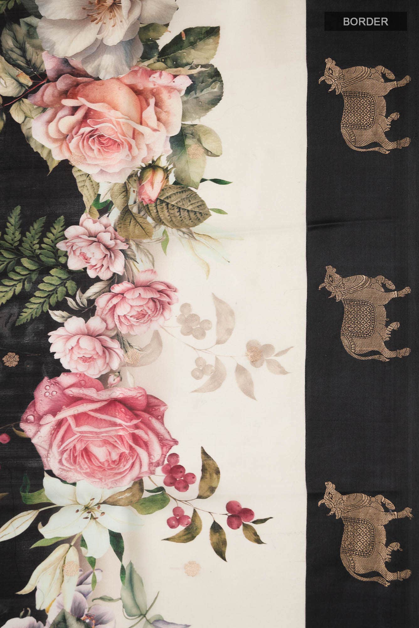 Black Banarasi Raw Silk Saree
