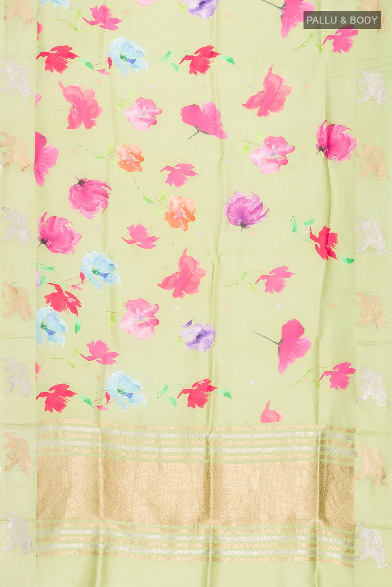 Green Banarasi Raw Silk Saree