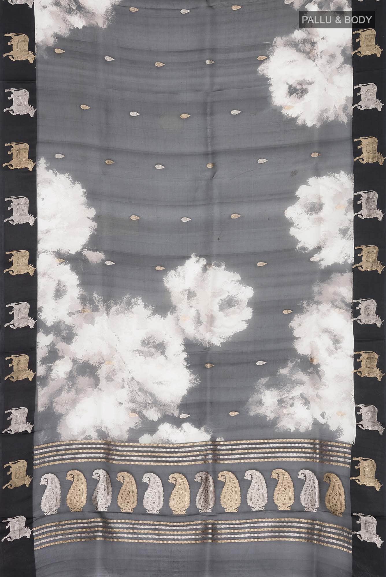 Black Organza Silk Saree