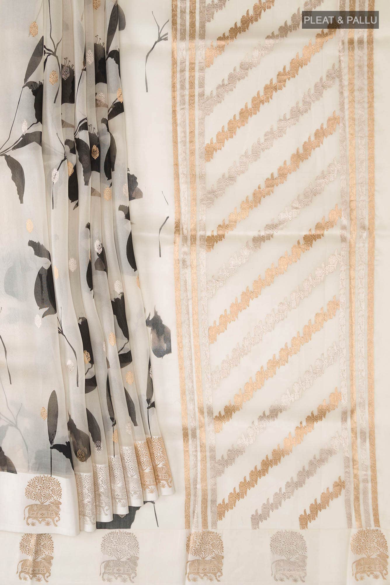 Off White Organza Silk Saree