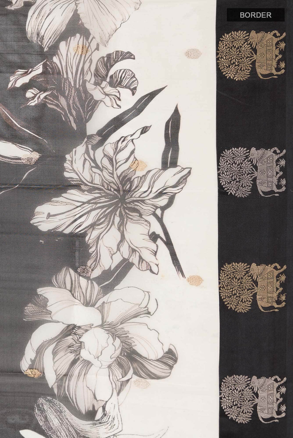 Black Organza Silk Saree