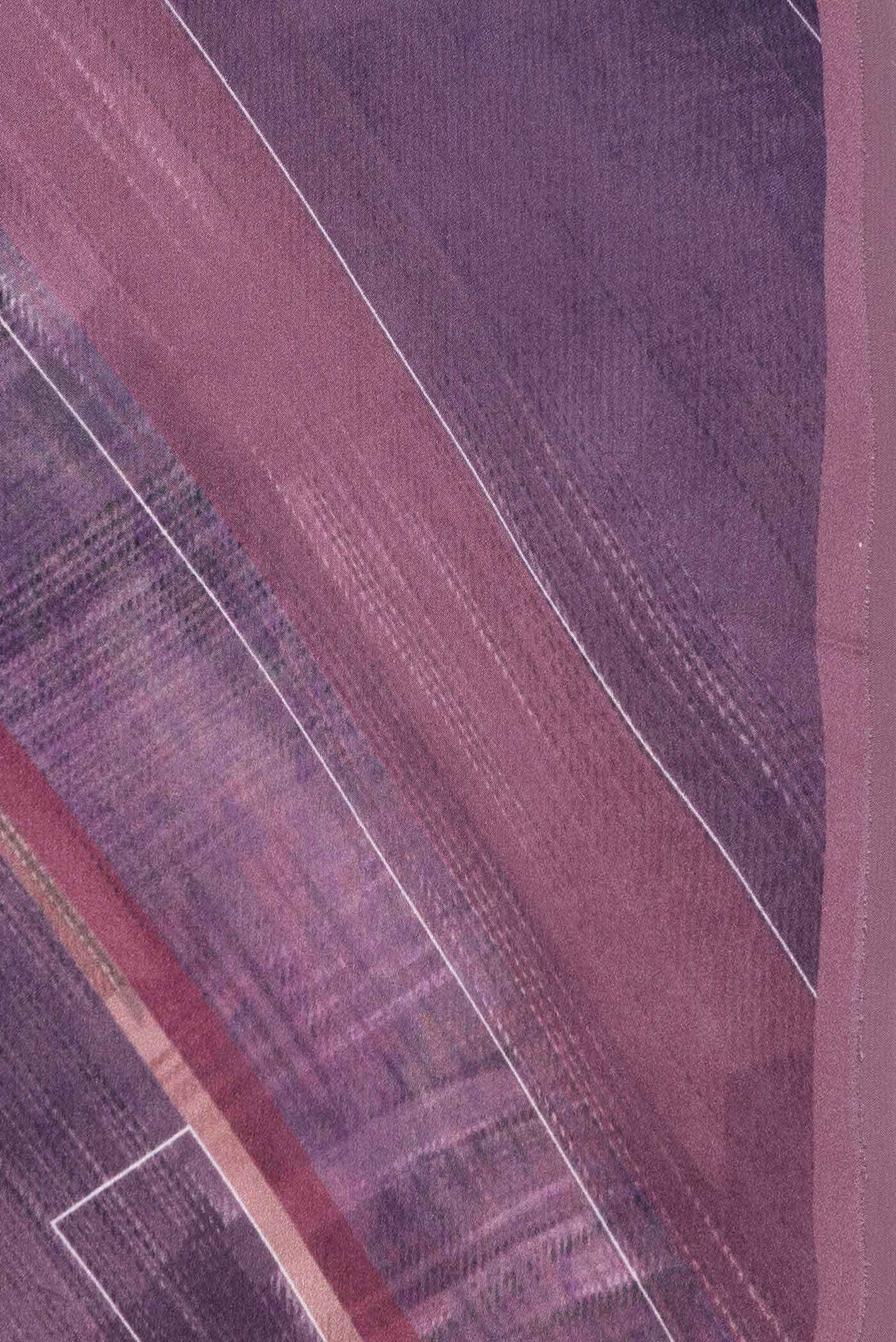 Purple Mysore Crepe Saree