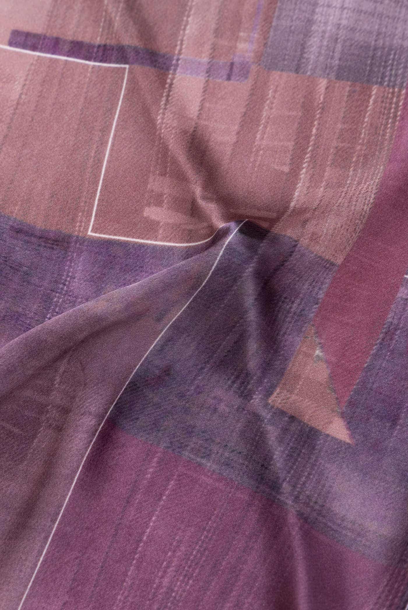 Purple Mysore Crepe Saree