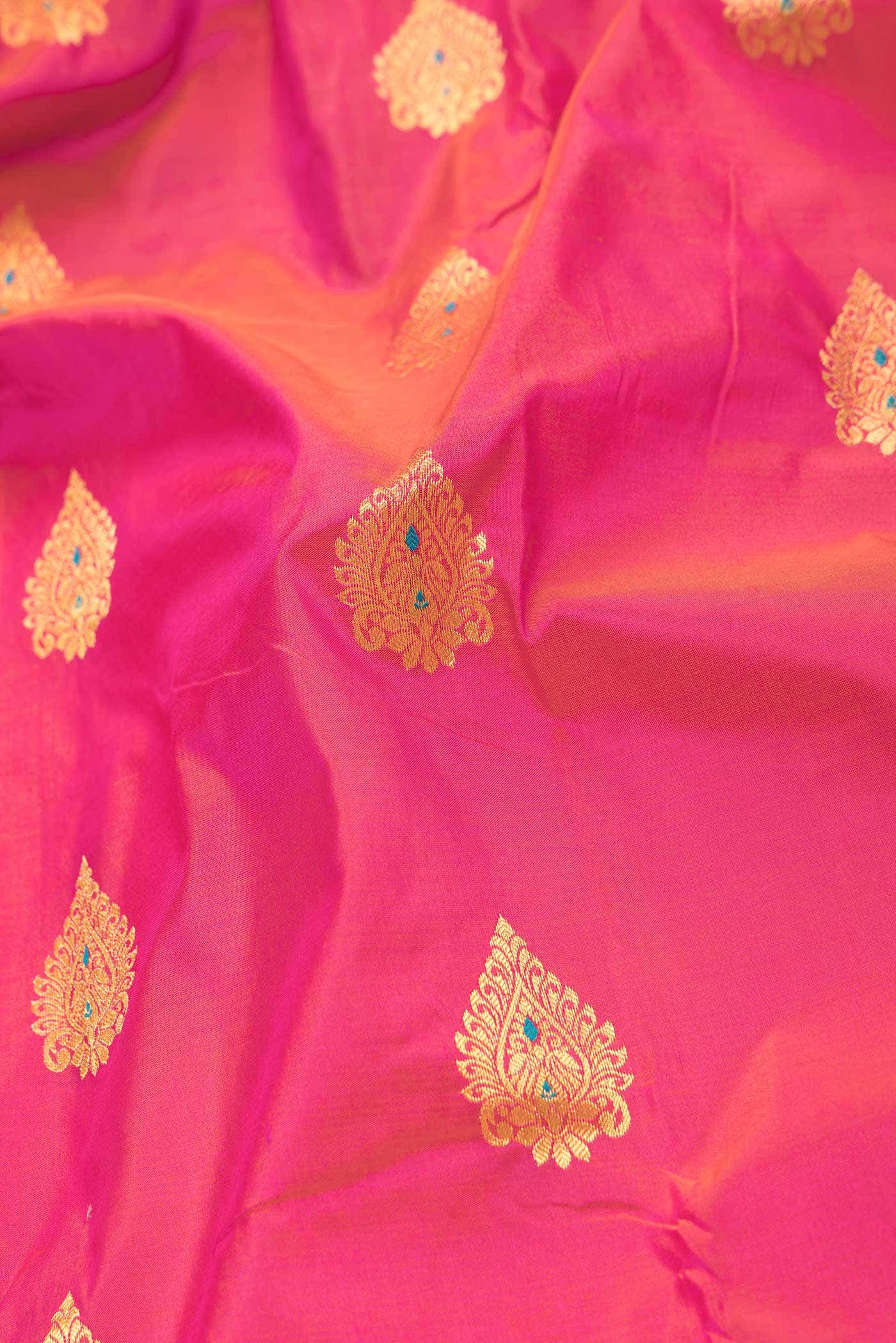 Pink Dual Tone Kanchipuram Silk Saree