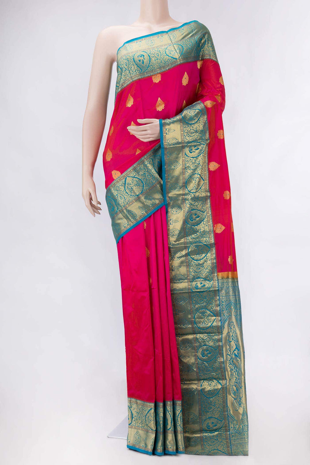 Pink Dual Tone Kanchipuram Silk Saree