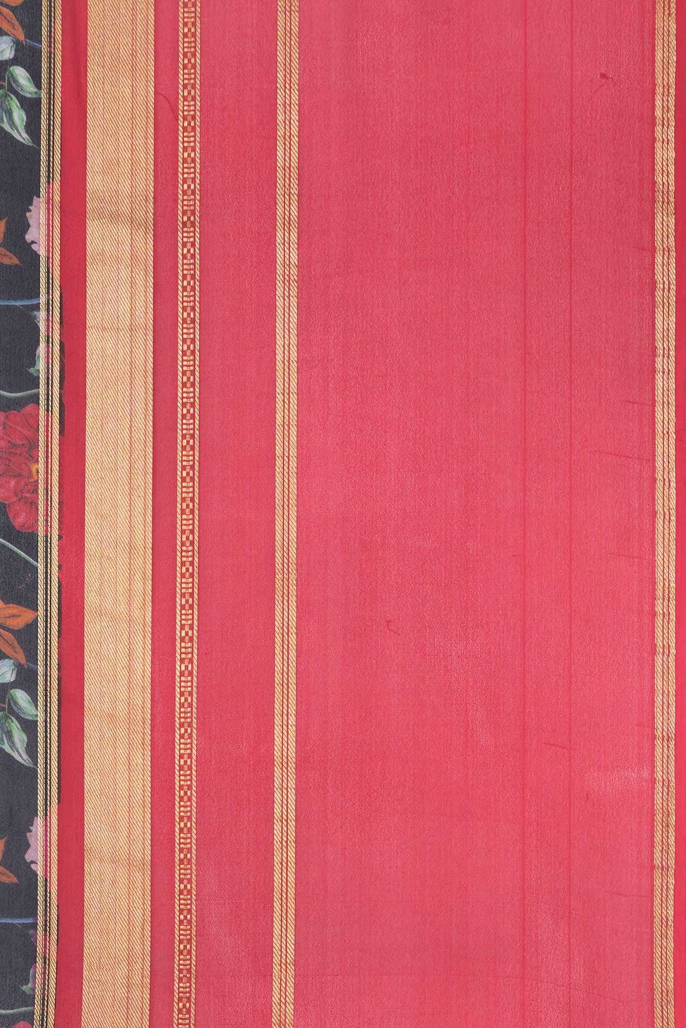 Black Mysore Crepe Saree
