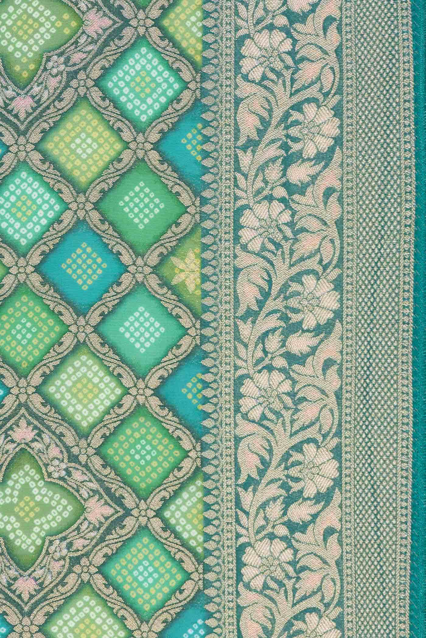 Green Dual Tone Banarasi Georgette Saree