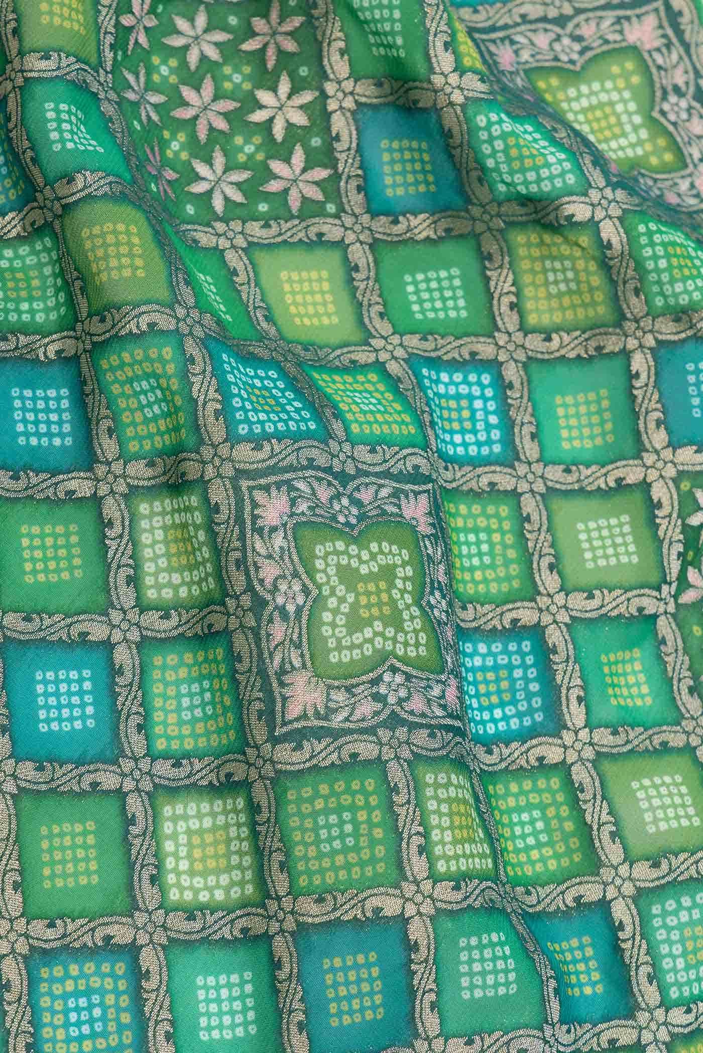 Green Dual Tone Banarasi Georgette Saree