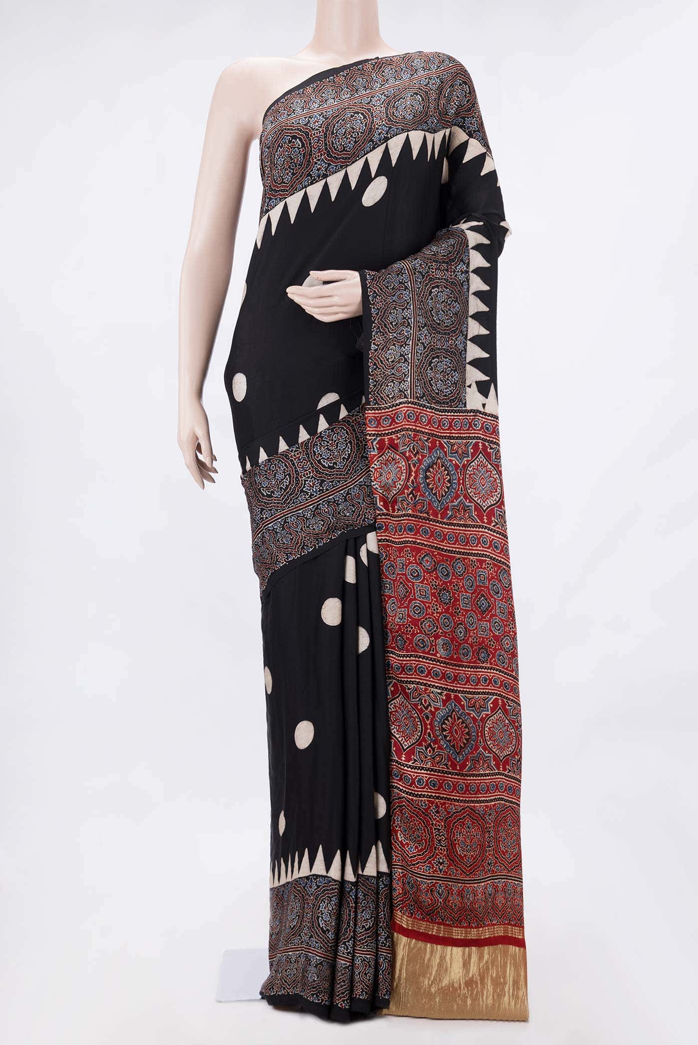 Maroon Dual Tone Satin Crepe Saree