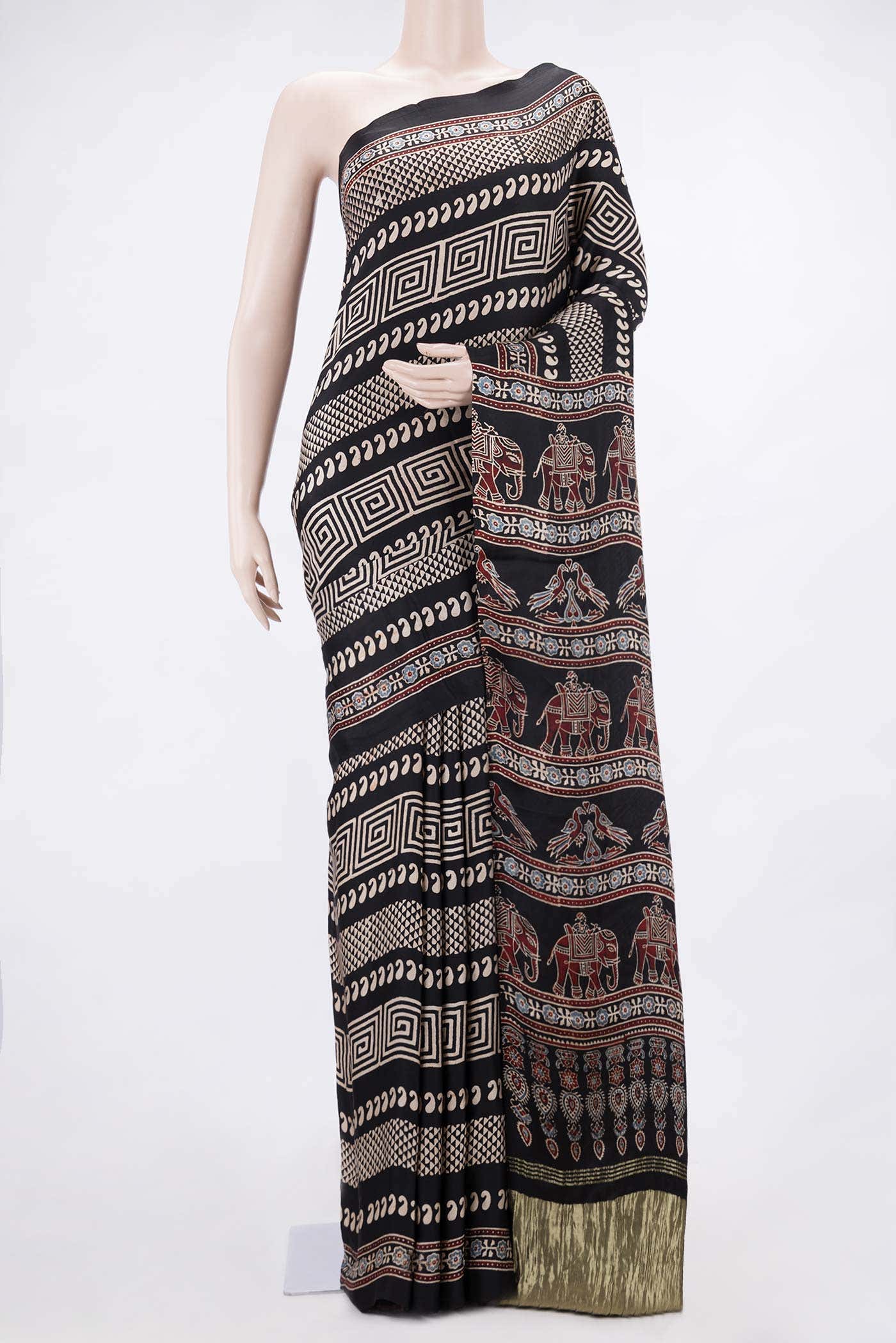 Coffee Brown Dual Tone Satin Crepe Saree