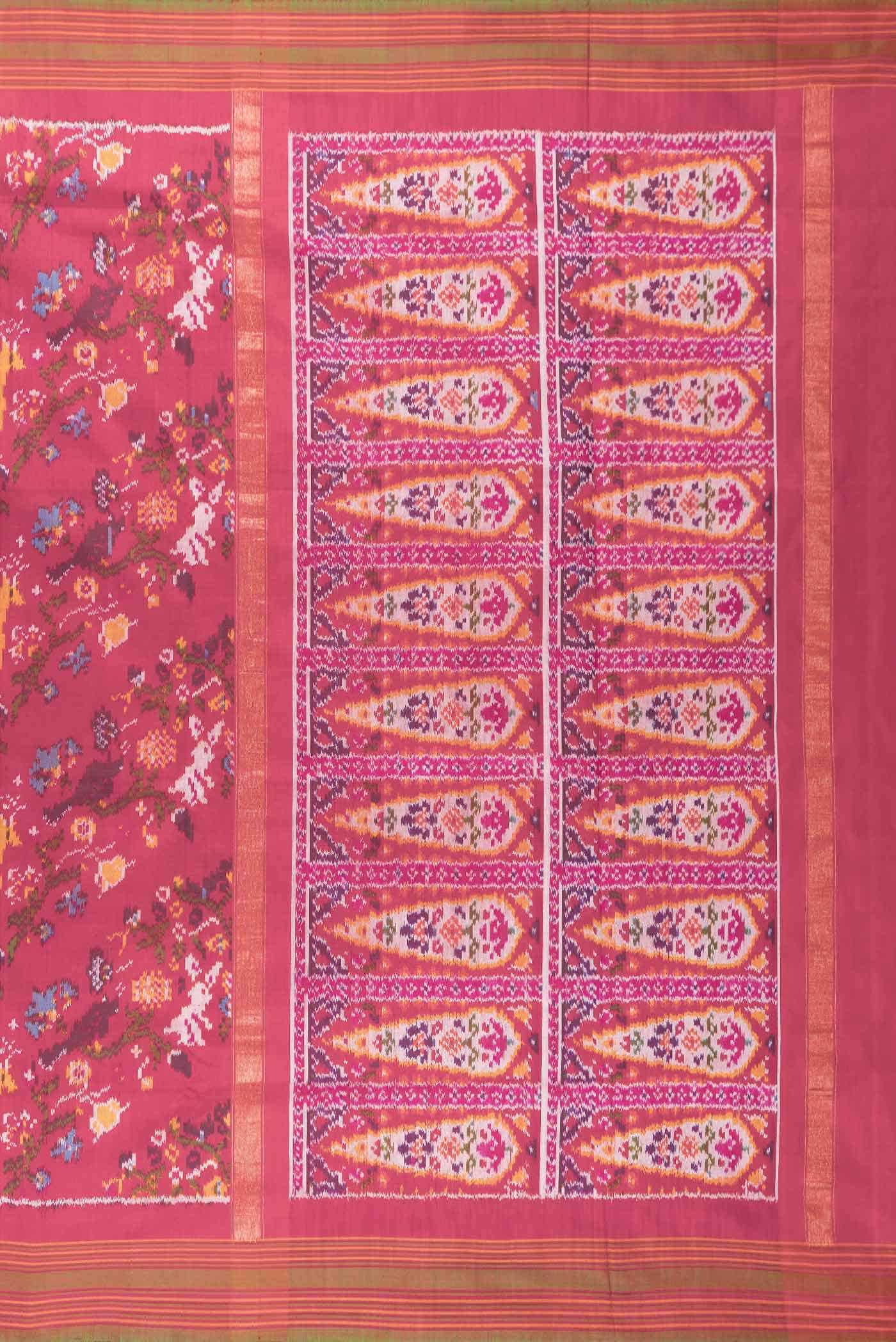 Red Dual Tone Double Ikat Saree