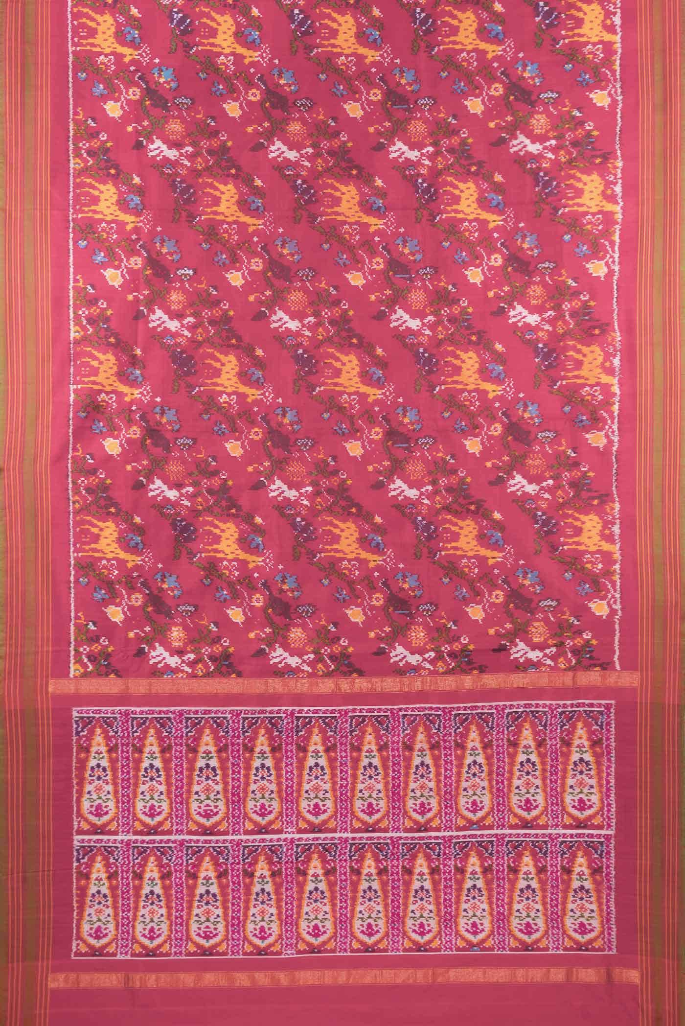 Red Dual Tone Double Ikat Saree