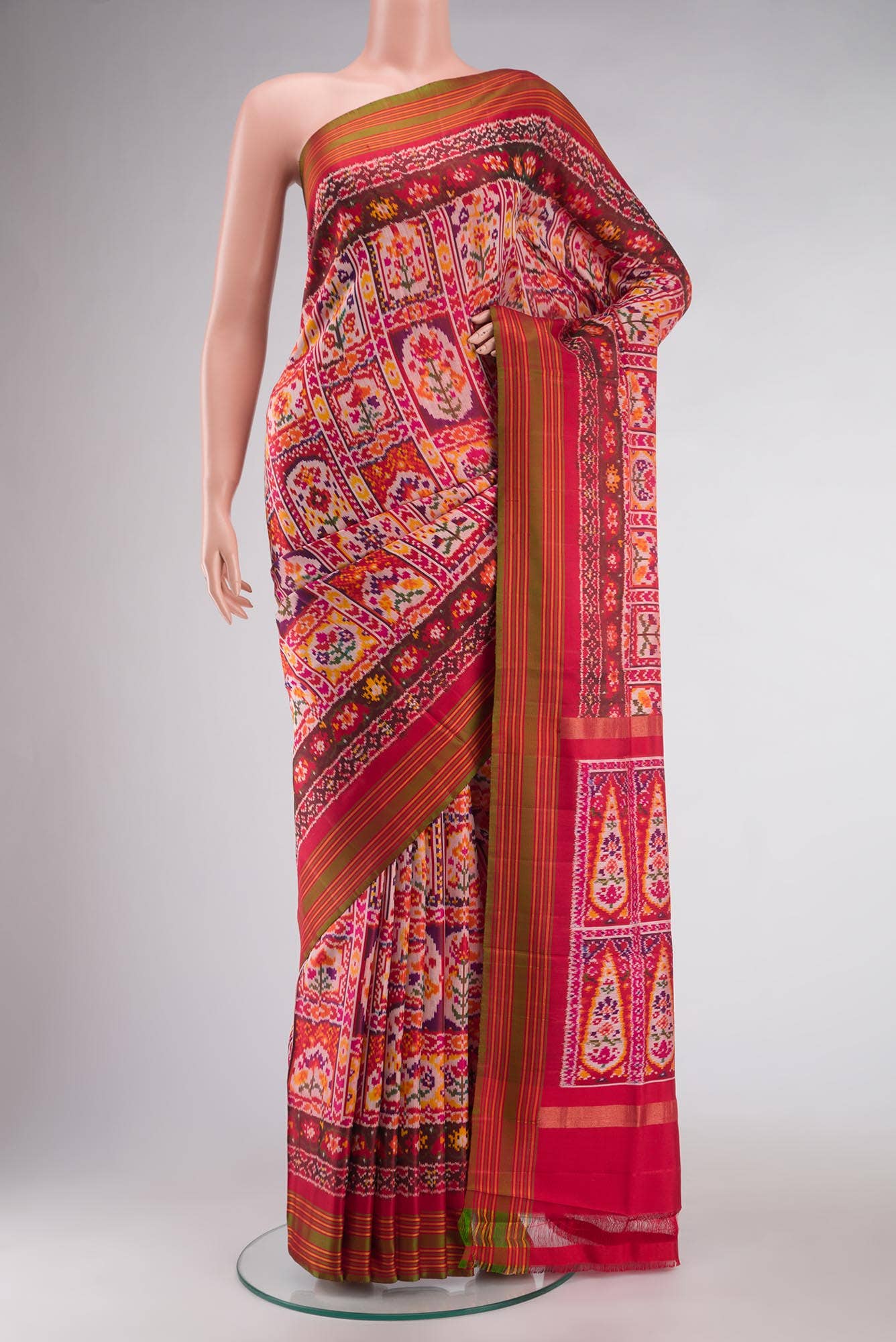 Red Rajkot Patola Silk Saree