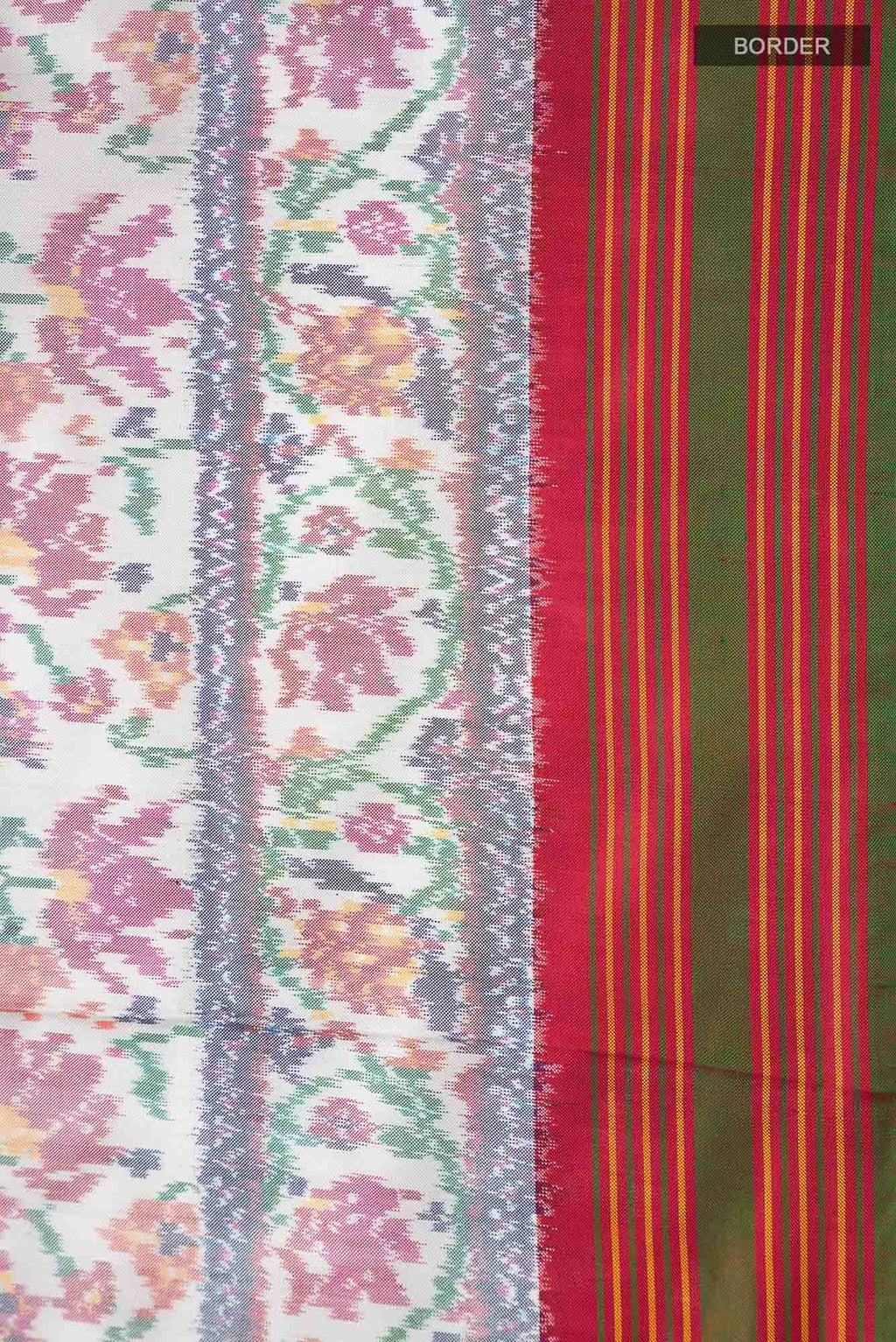 White Rajkot Patola Silk Saree