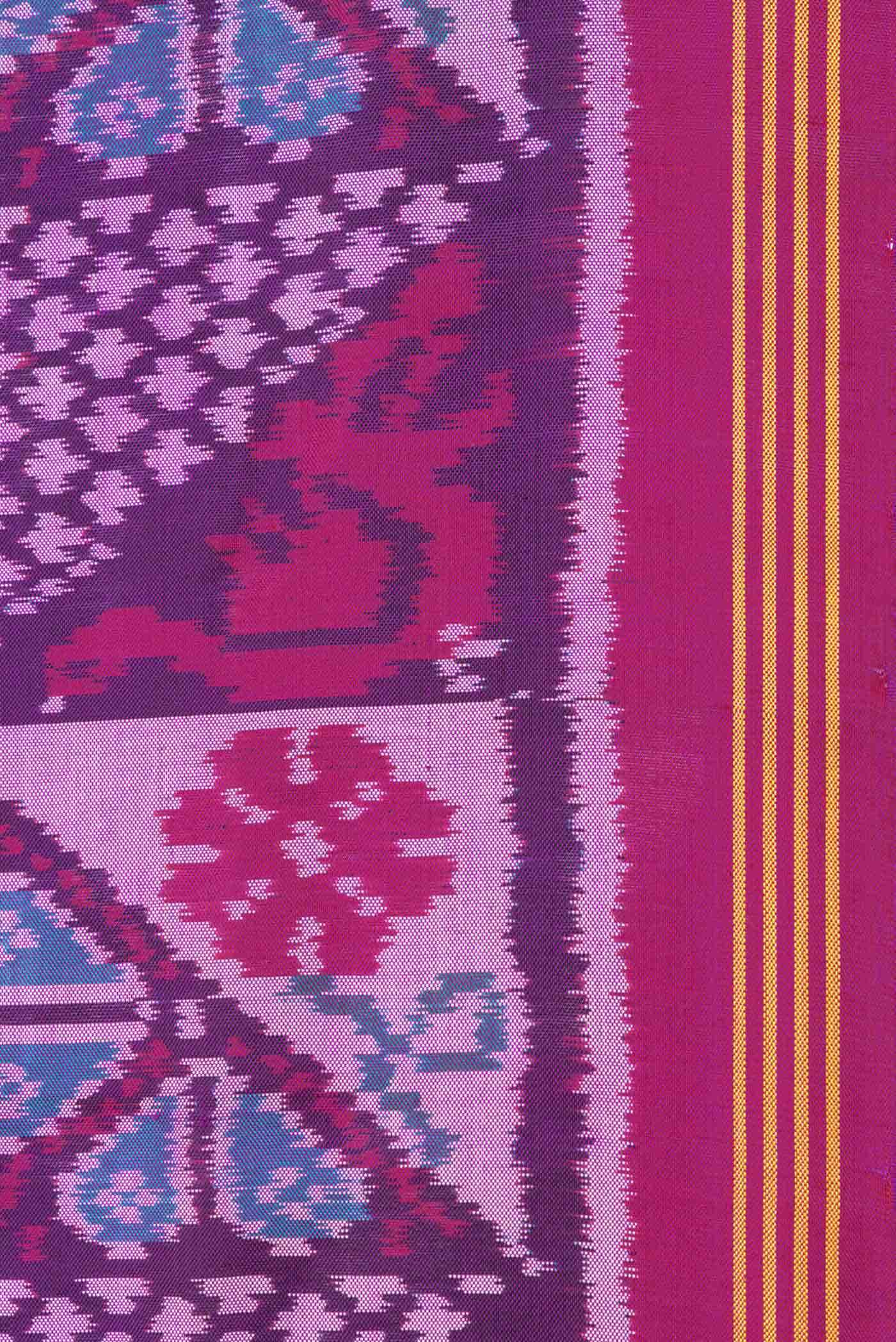 Purple Dual Tone Double Ikat Saree