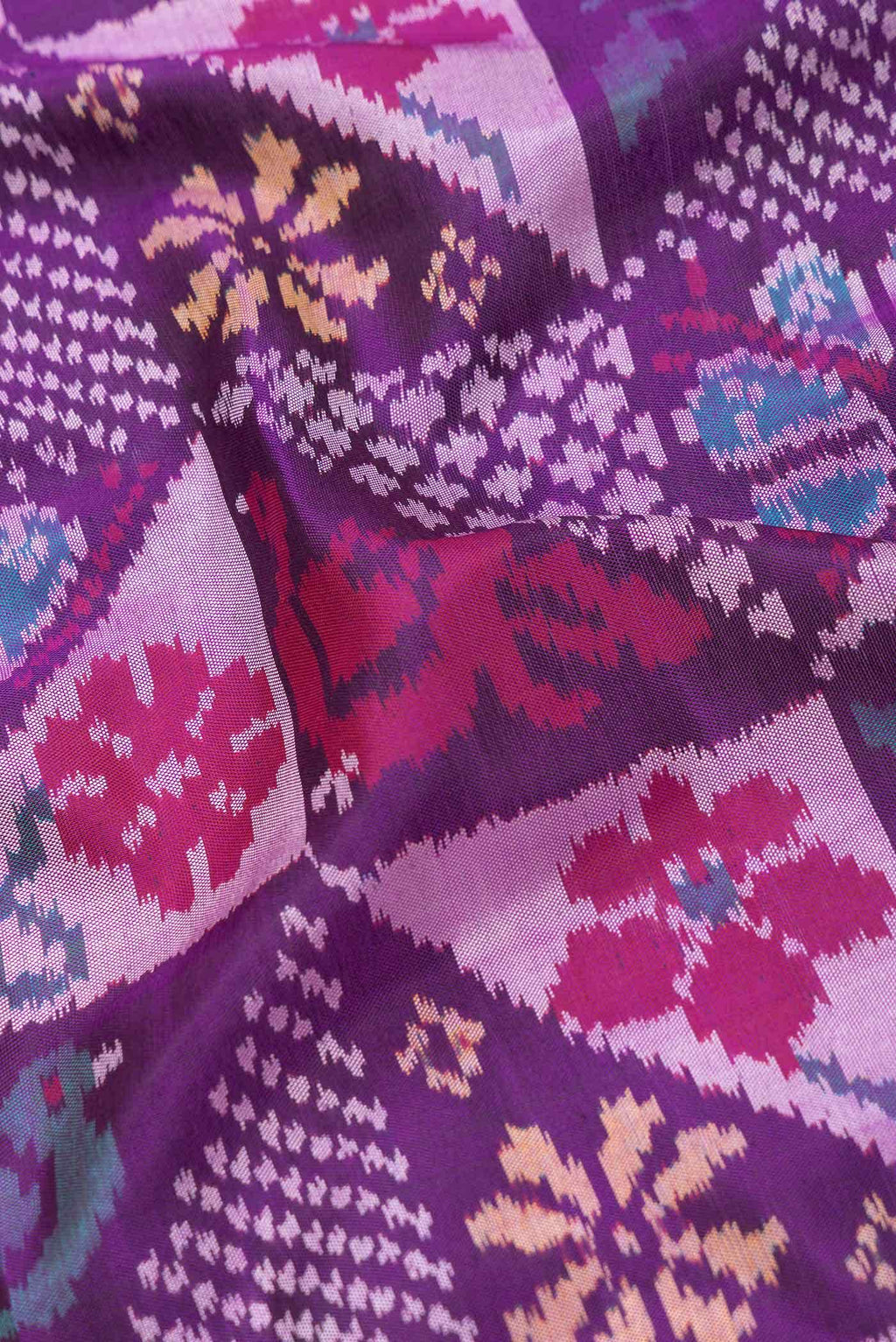 Purple Dual Tone Double Ikat Saree