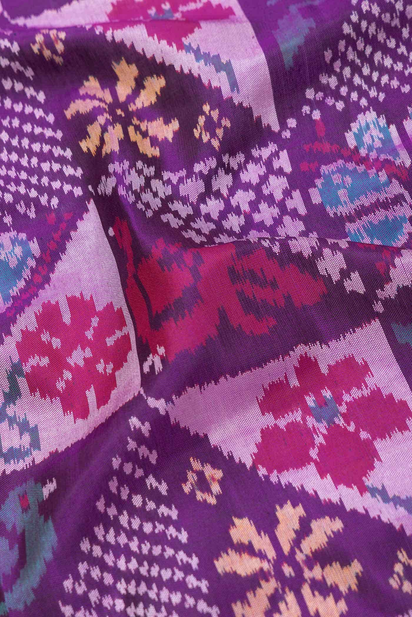 Purple Dual Tone Double Ikat Saree