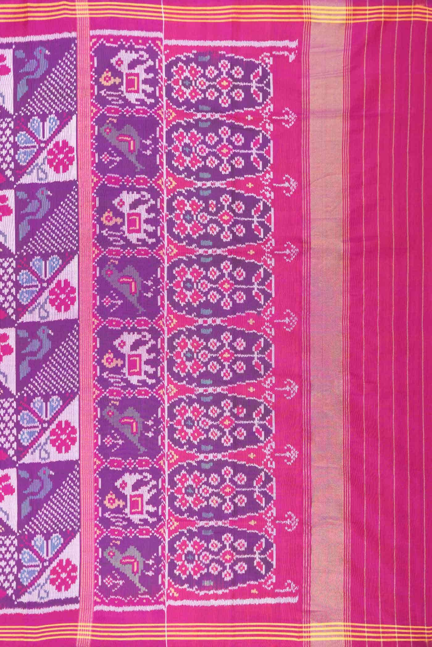 Purple Dual Tone Double Ikat Saree