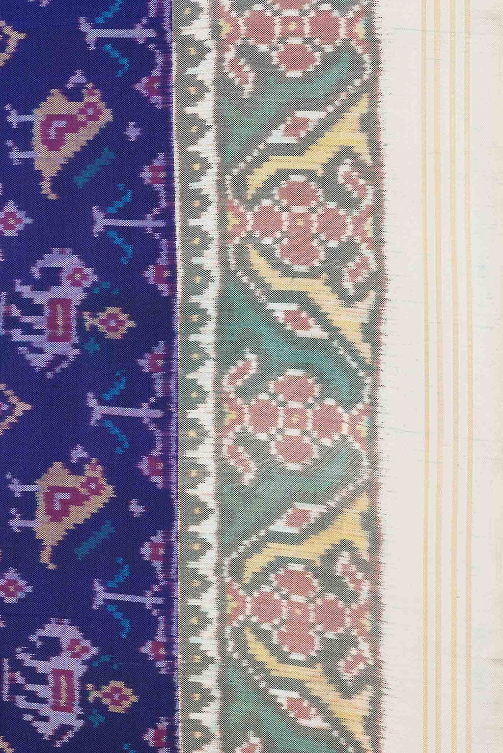 Royal Blue Dual Tone Double Ikat Saree