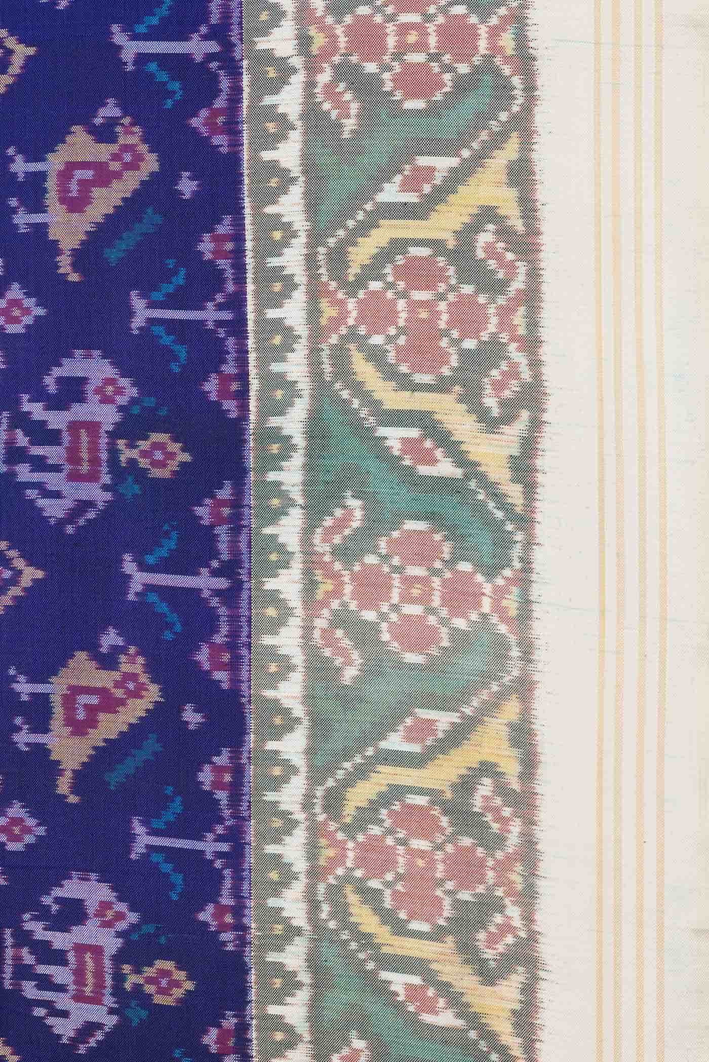 Royal Blue Dual Tone Double Ikat Saree