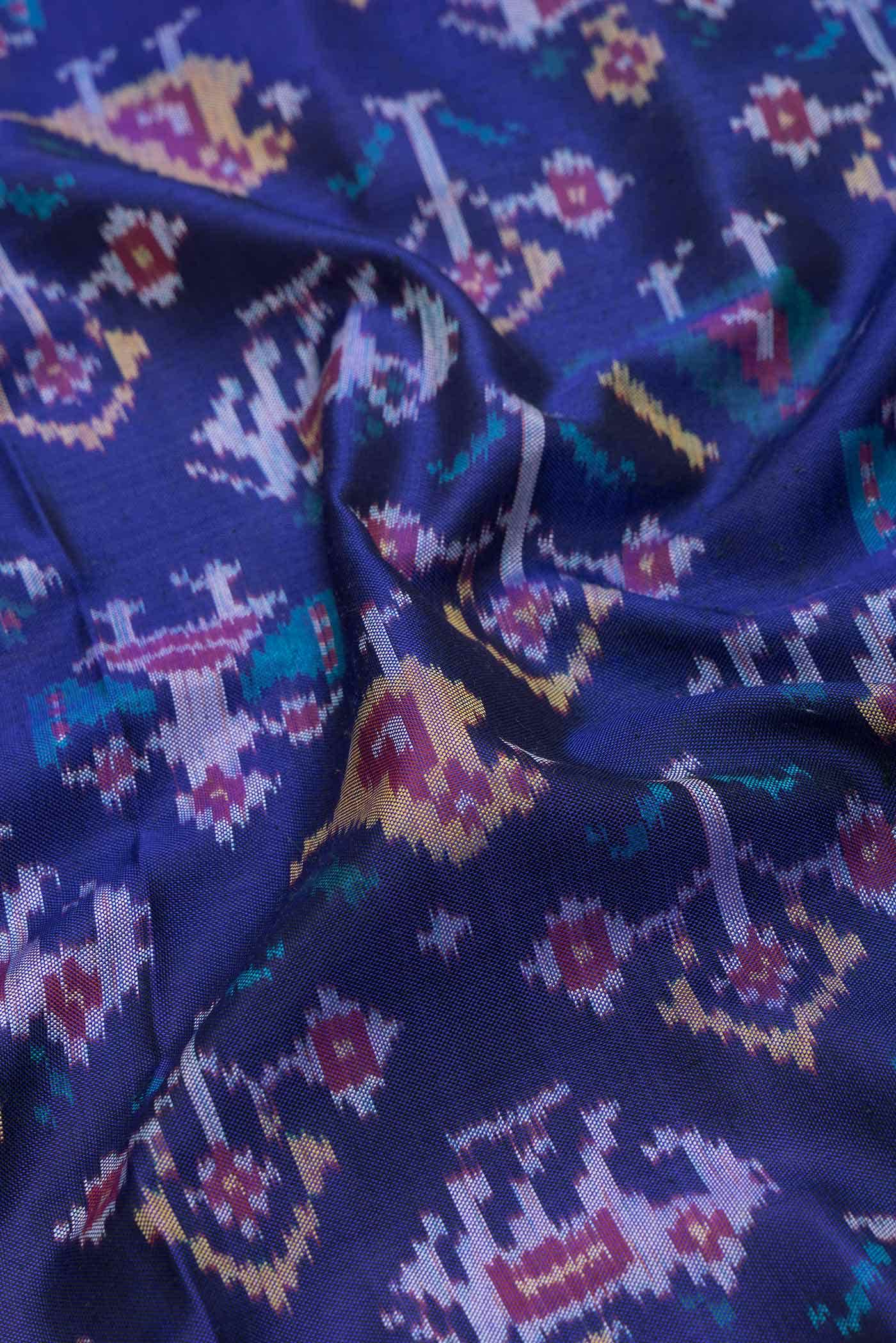 Royal Blue Dual Tone Double Ikat Saree