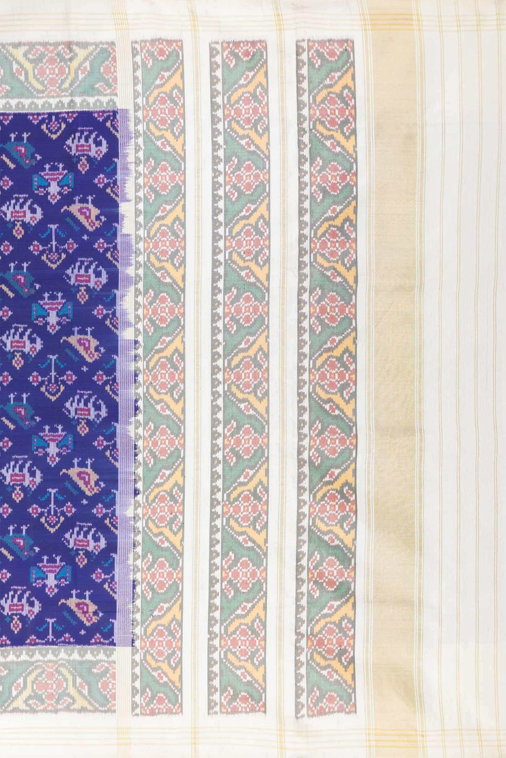 Royal Blue Dual Tone Double Ikat Saree