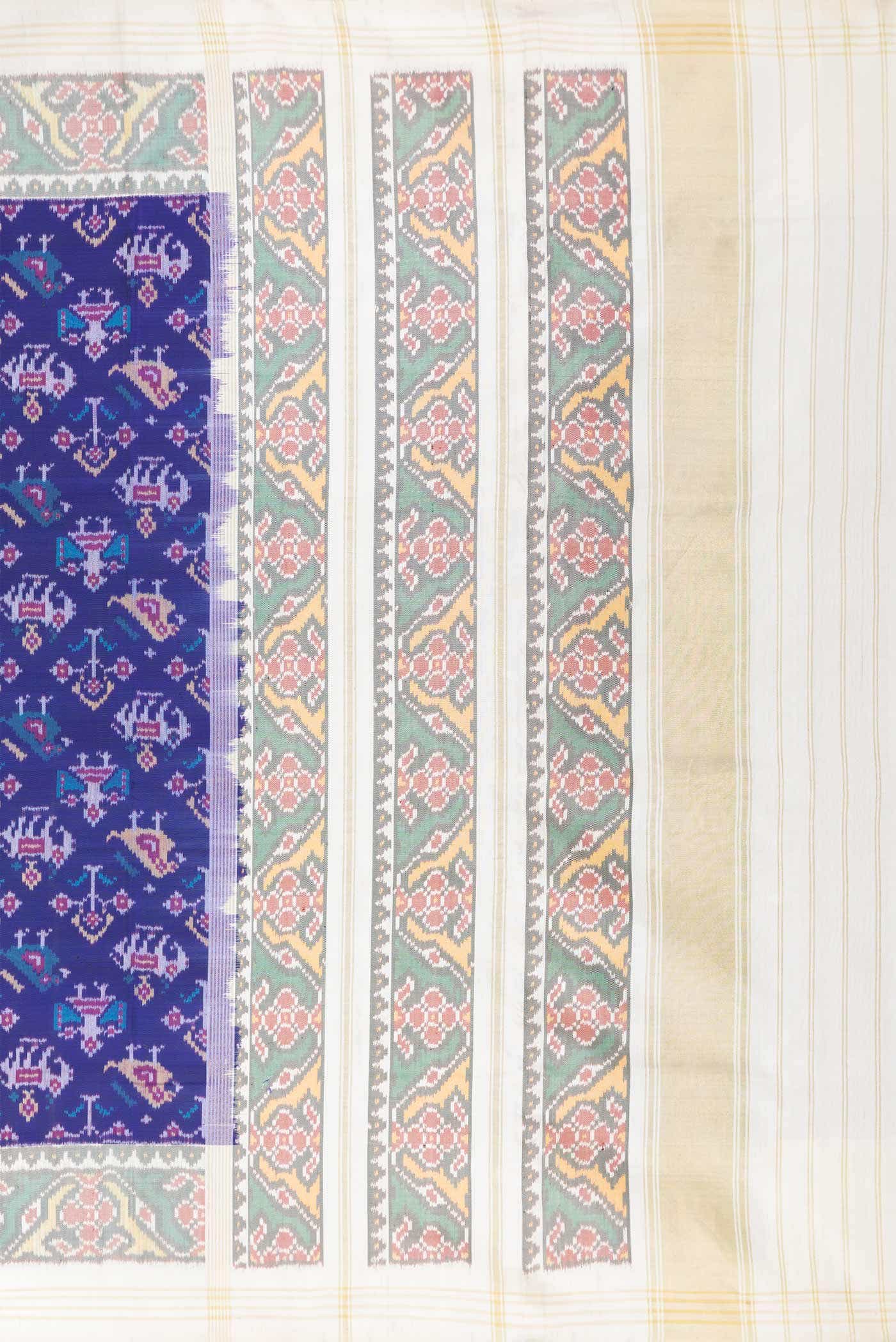 Royal Blue Dual Tone Double Ikat Saree