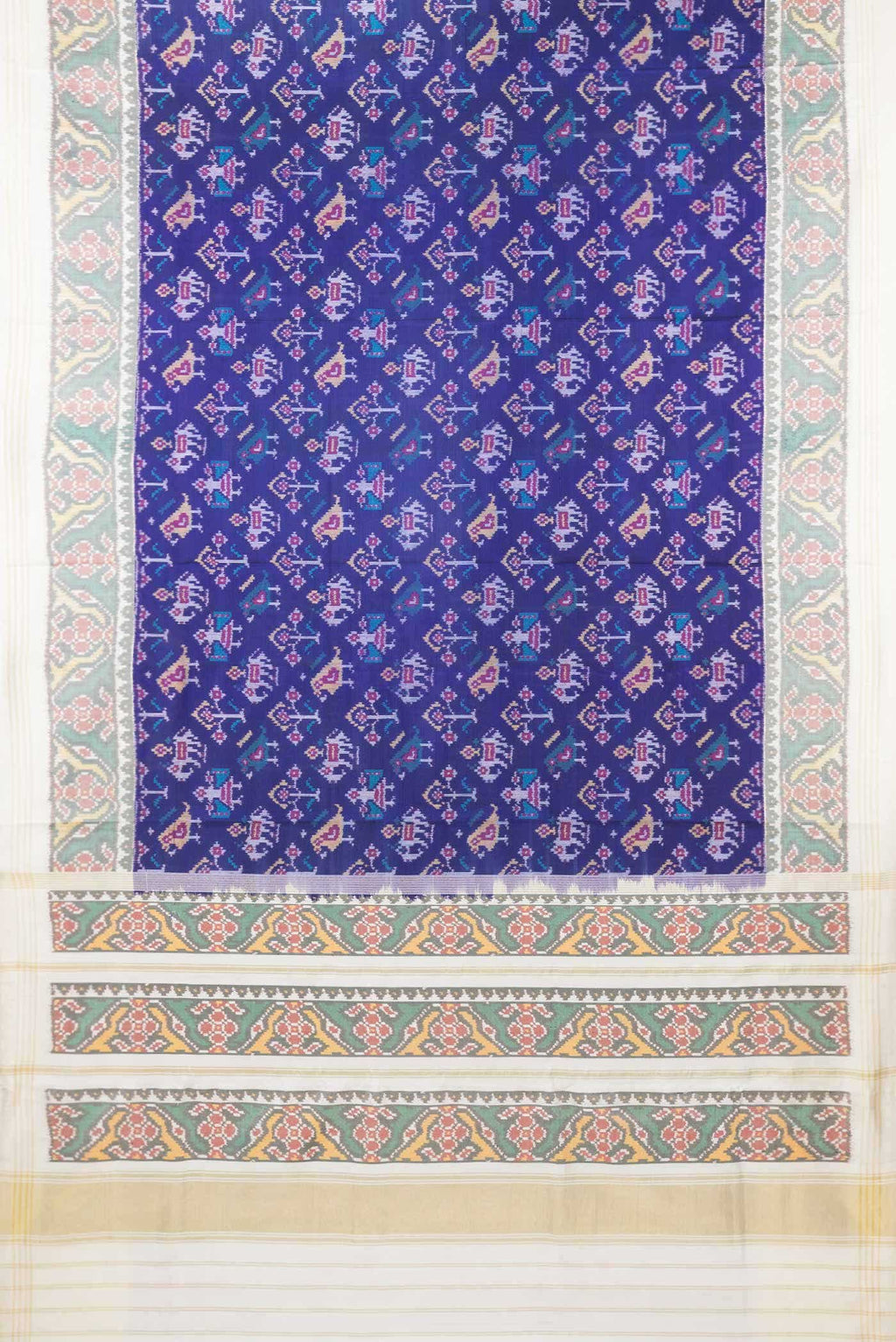 Royal Blue Dual Tone Double Ikat Saree