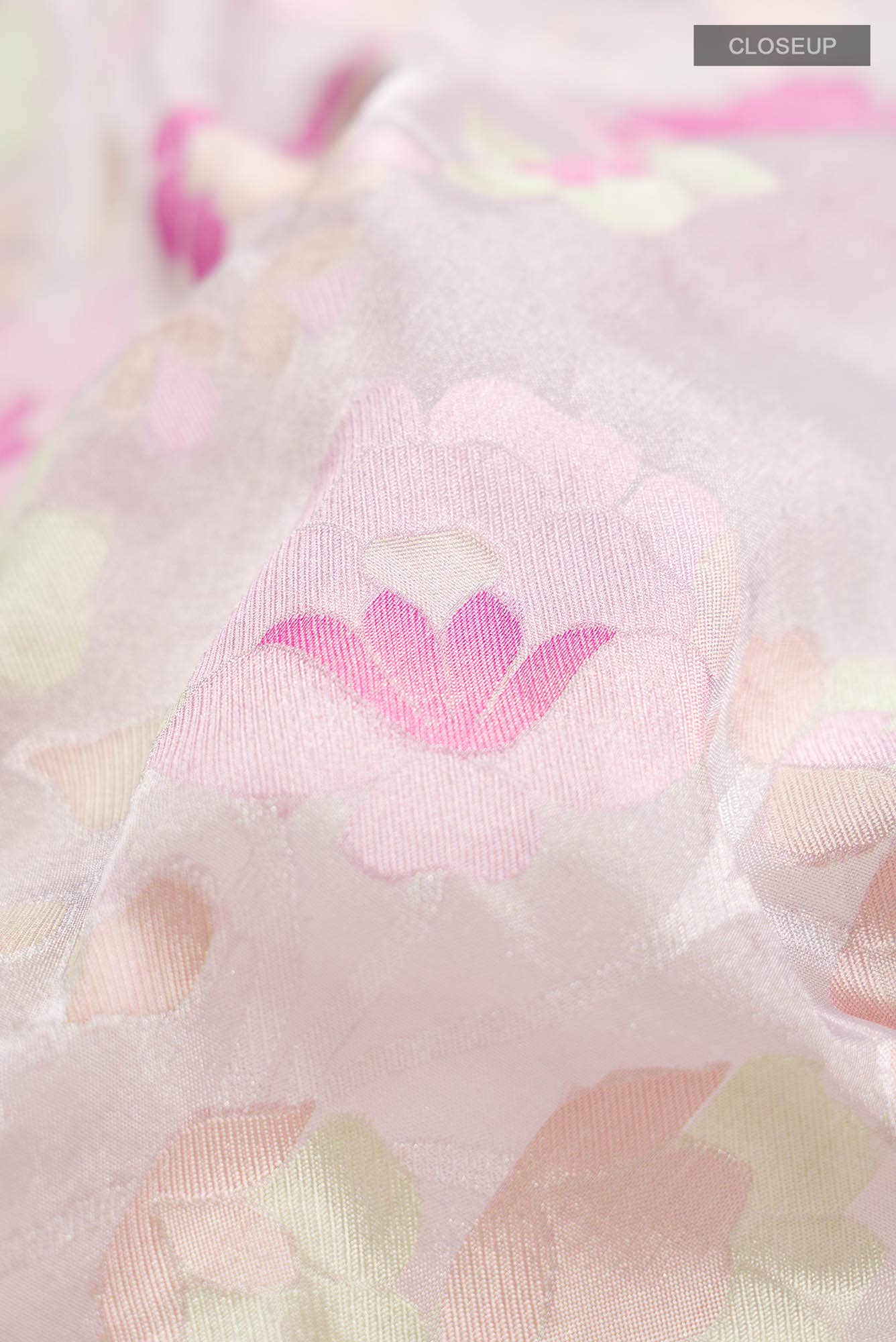 Rose pink Banarasi Tissue Silk Saree