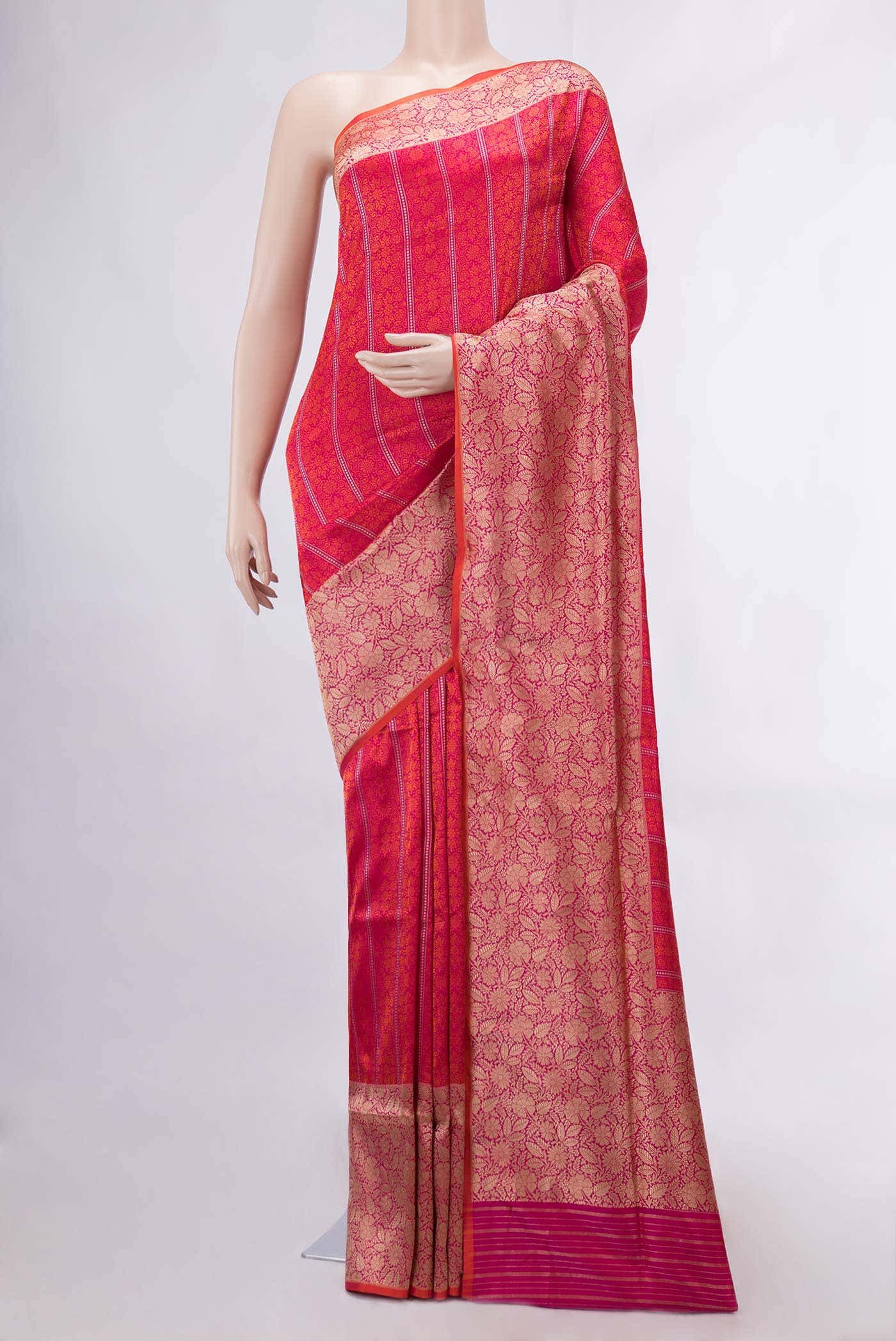 Pink Dual Tone Banarasi Silk Saree