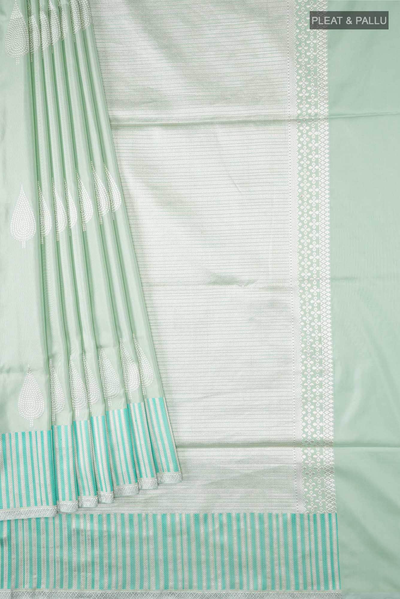 Mint Green Banarasi Silk Saree