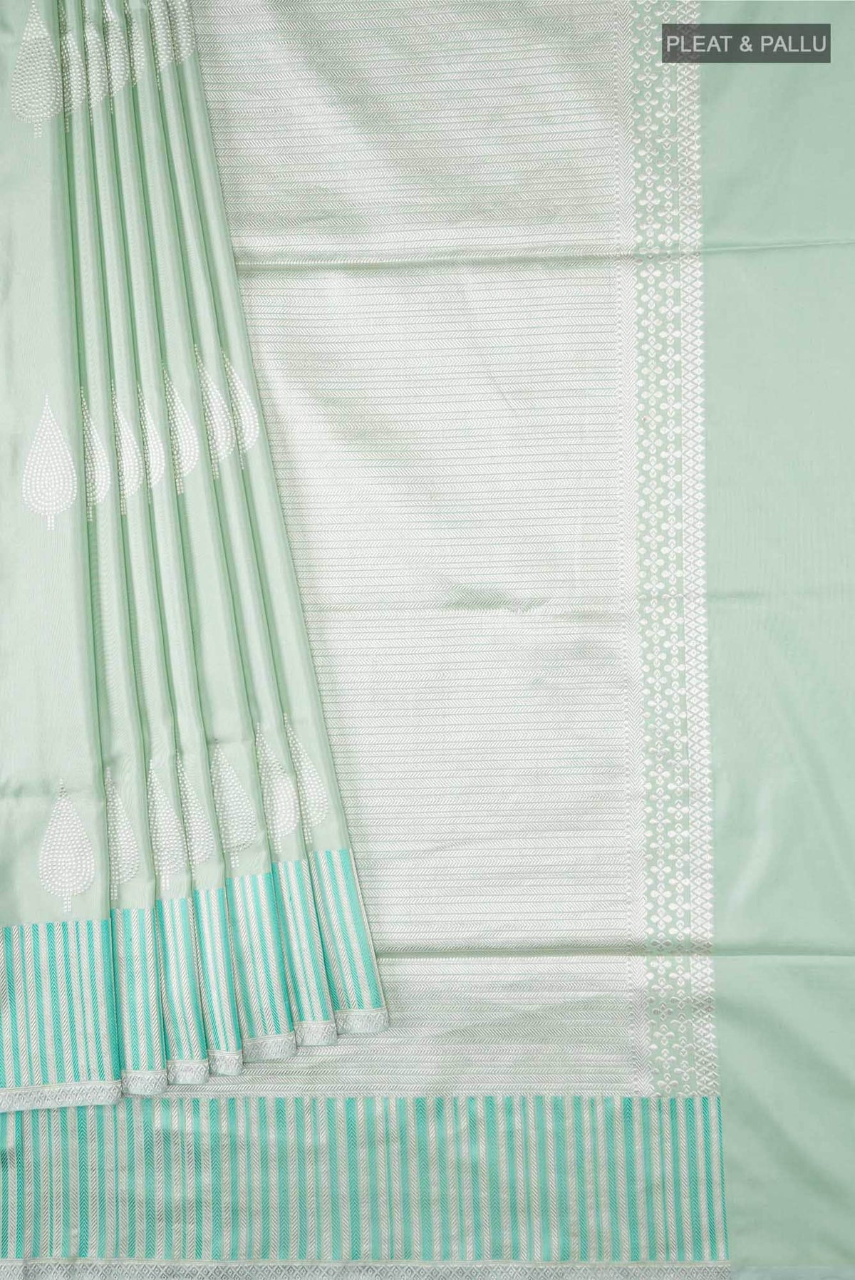 Mint Green Banarasi Silk Saree