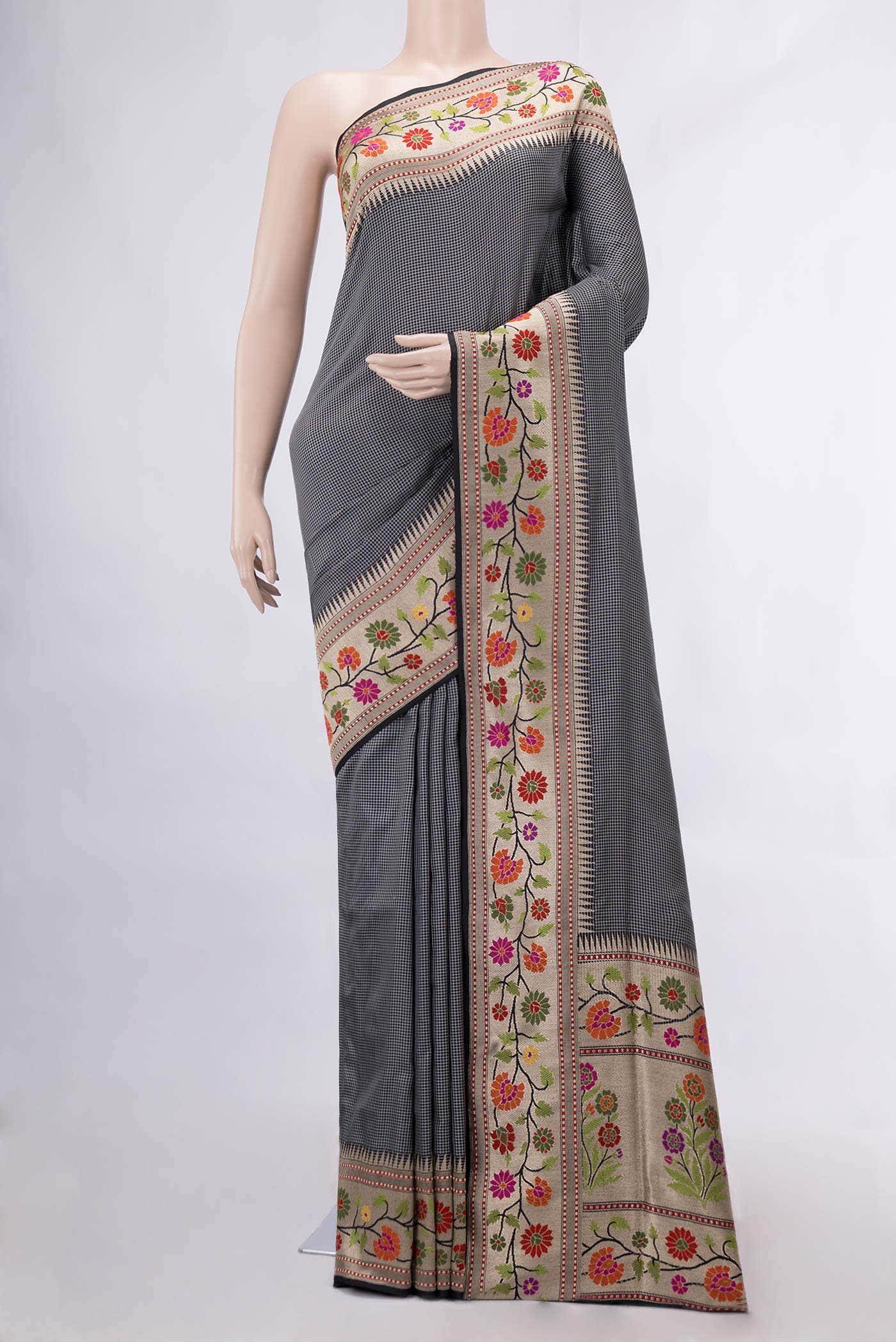 Black Banarasi Silk Saree