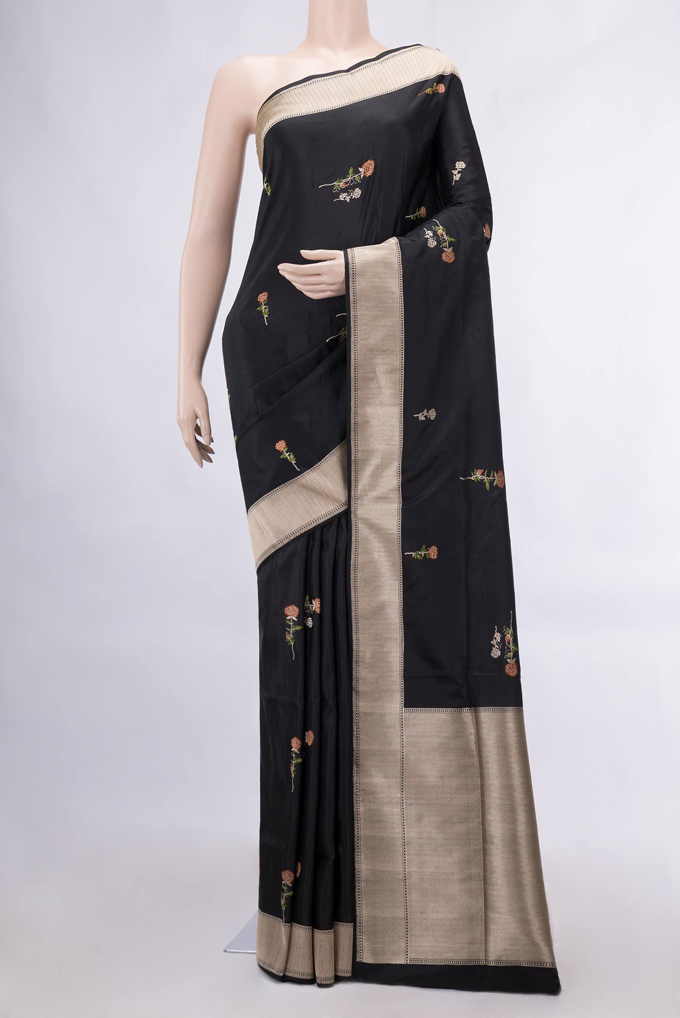 Black Dual Tone Banarasi Silk Saree