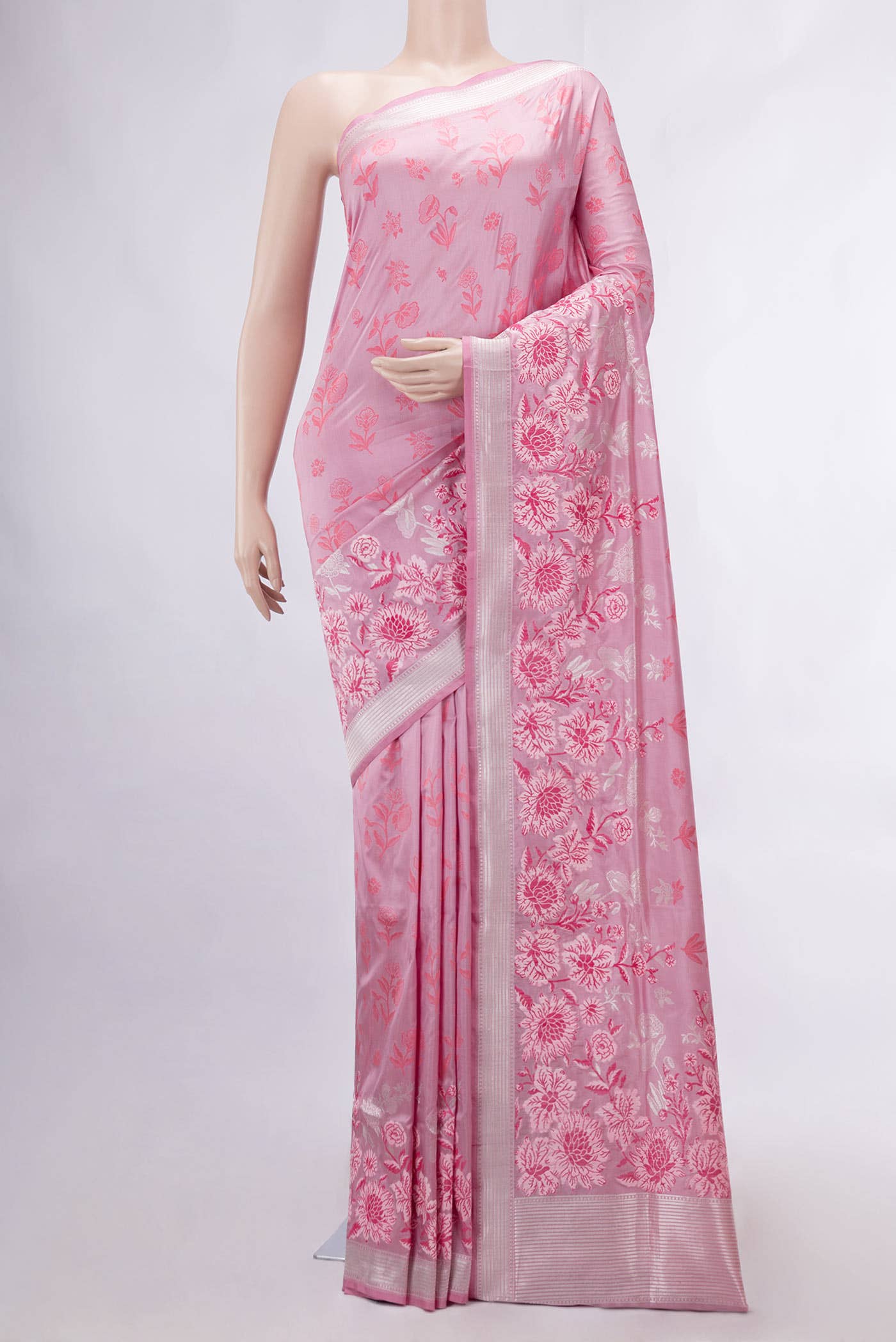 Pink Banarasi Silk Saree