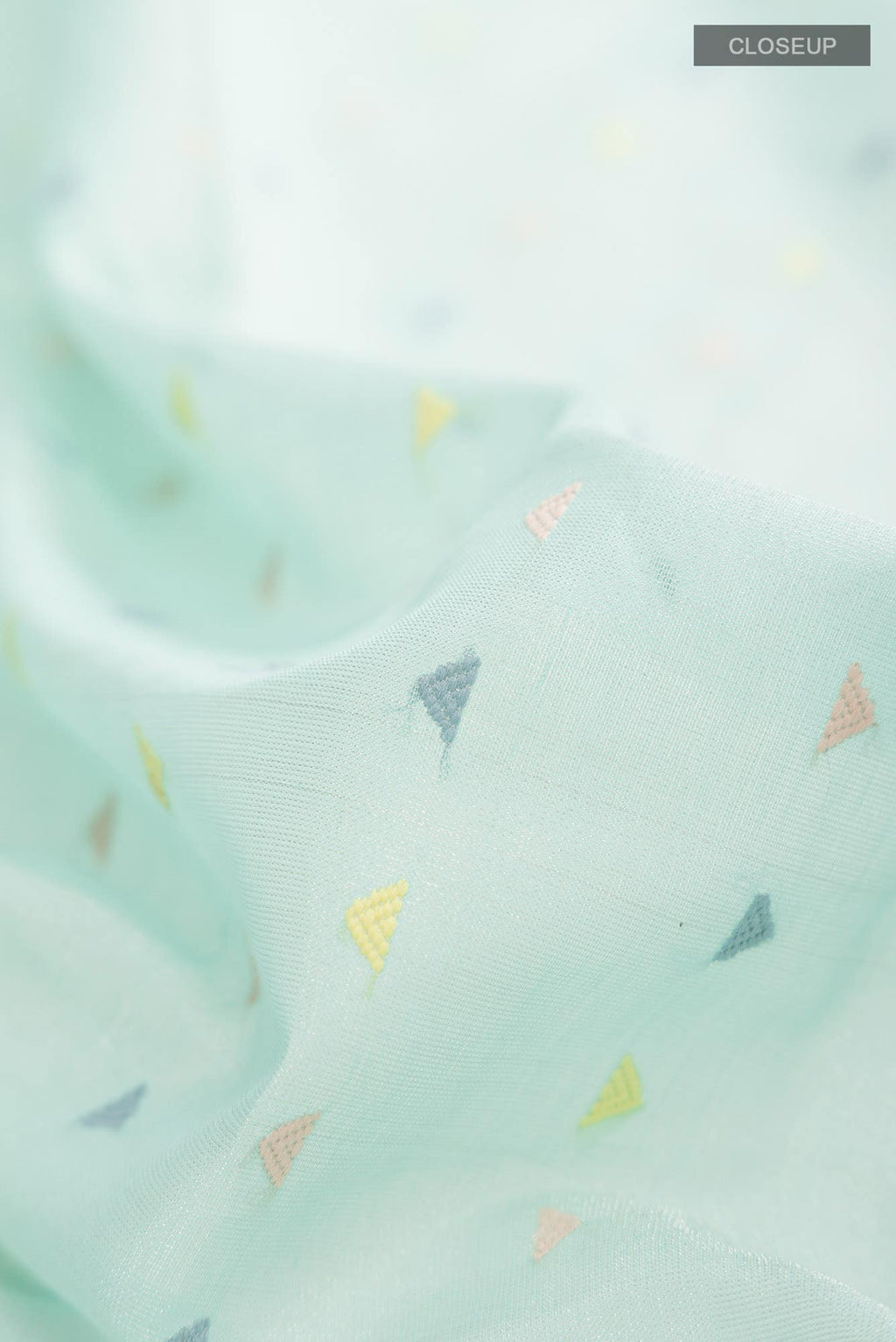 Sea Green Chanderi Silk Cotton Saree