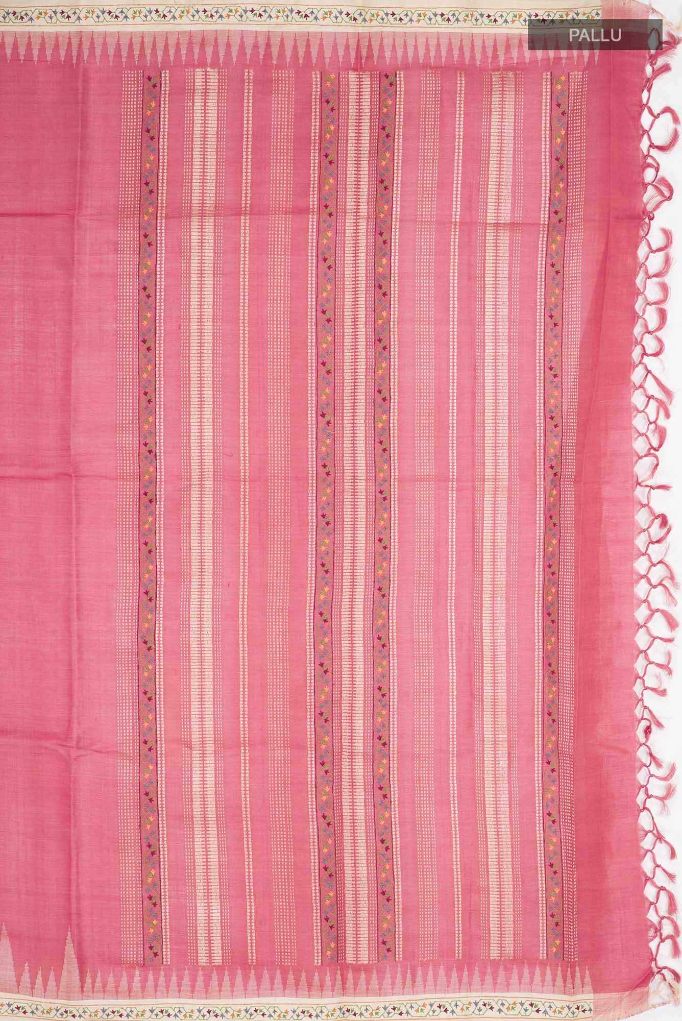 Red Tussar Silk Saree
